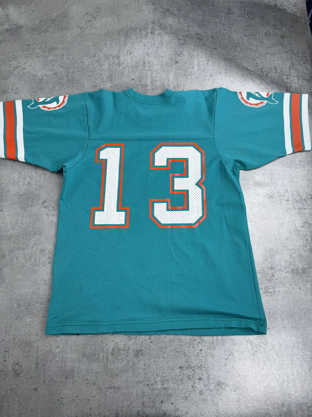 Dan Marino 80s Miami Doplhins Sand Knit Made in USA NFL Football Jersey Oversized Koszulka Sportowa
