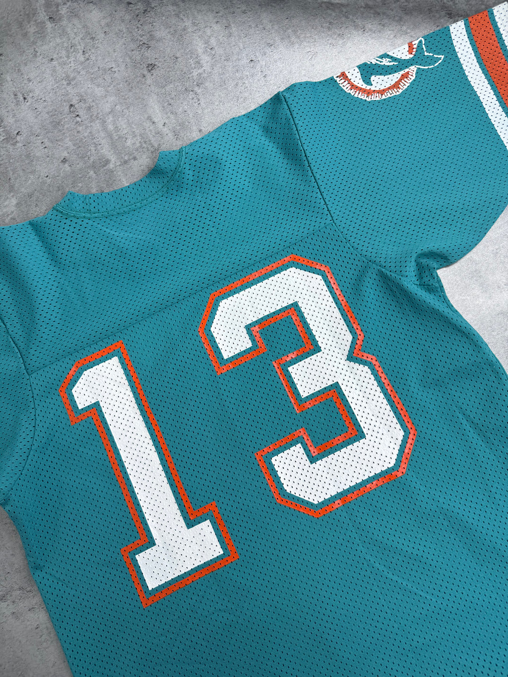 Dan Marino 80s Miami Doplhins Sand Knit Made in USA NFL Football Jersey Oversized Koszulka Sportowa