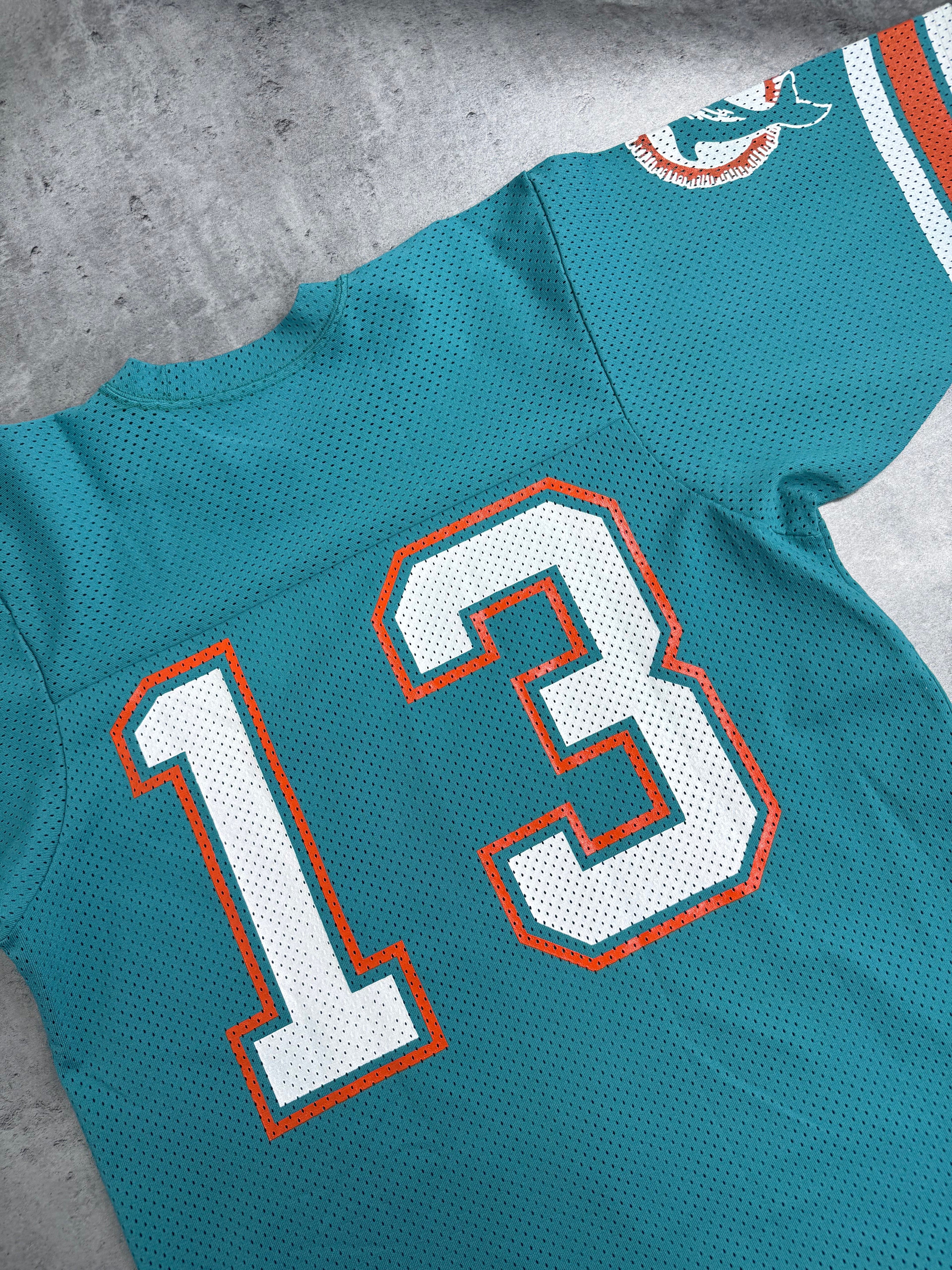 Dan Marino 80s Miami Doplhins Sand Knit Made in USA NFL Football Jersey Oversized Koszulka Sportowa