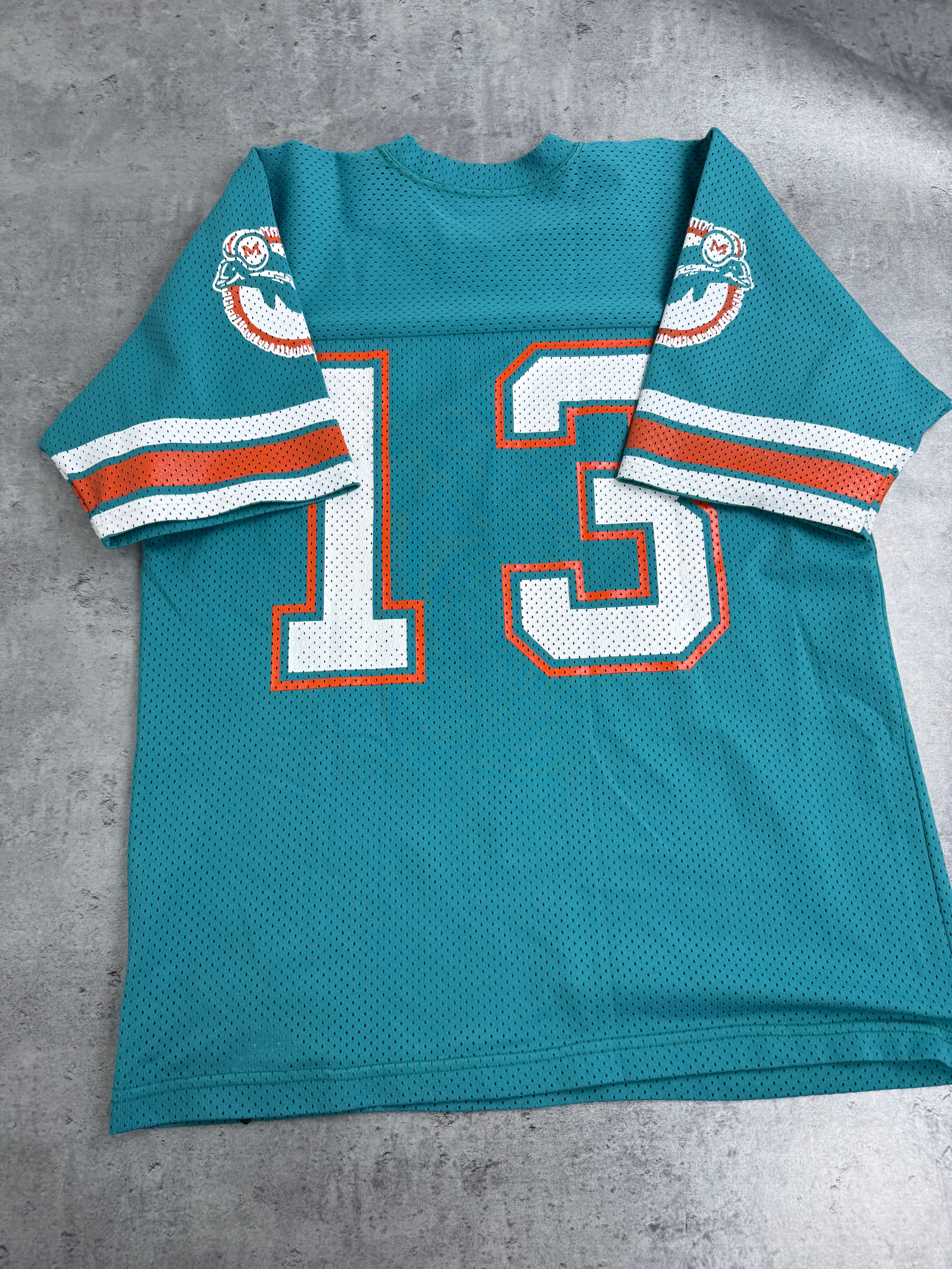 Dan Marino 80s Miami Doplhins Sand Knit Made in USA NFL Football Jersey Oversized Koszulka Sportowa