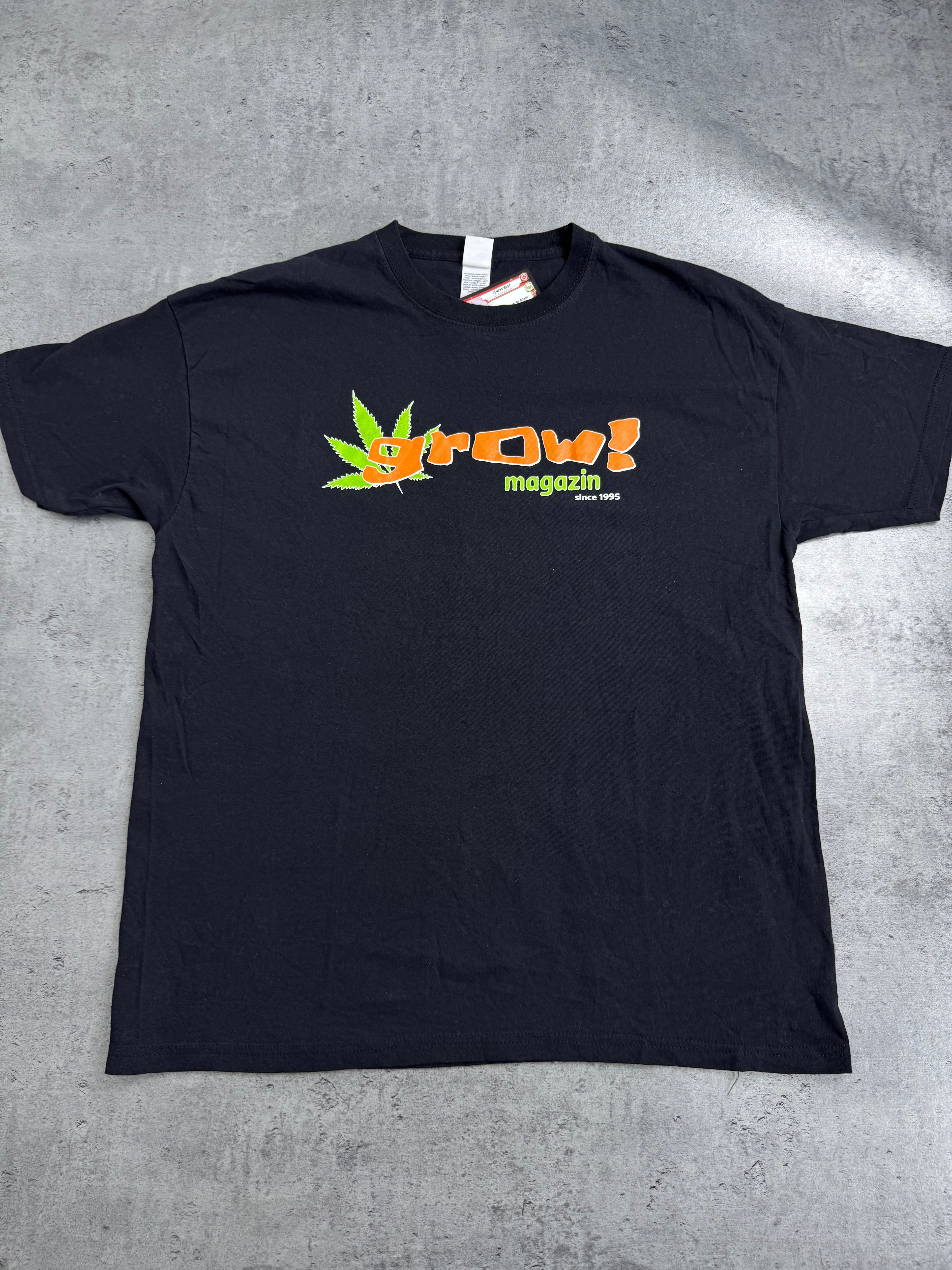 GROW MAGAZINE 420 Rare Funny Ganja Koszulka z Nadrukiem Weed Tee Shirt Y2K Skater