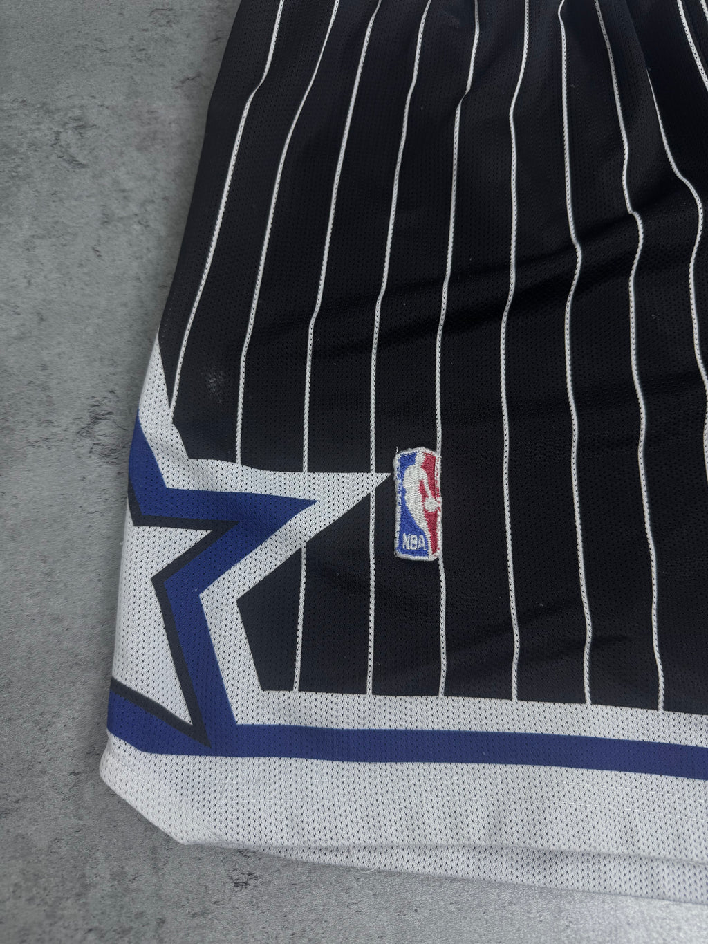 90s Orlando Magic Champion Shorts Sportowe Koszykarskie Spodenki Pinstripe