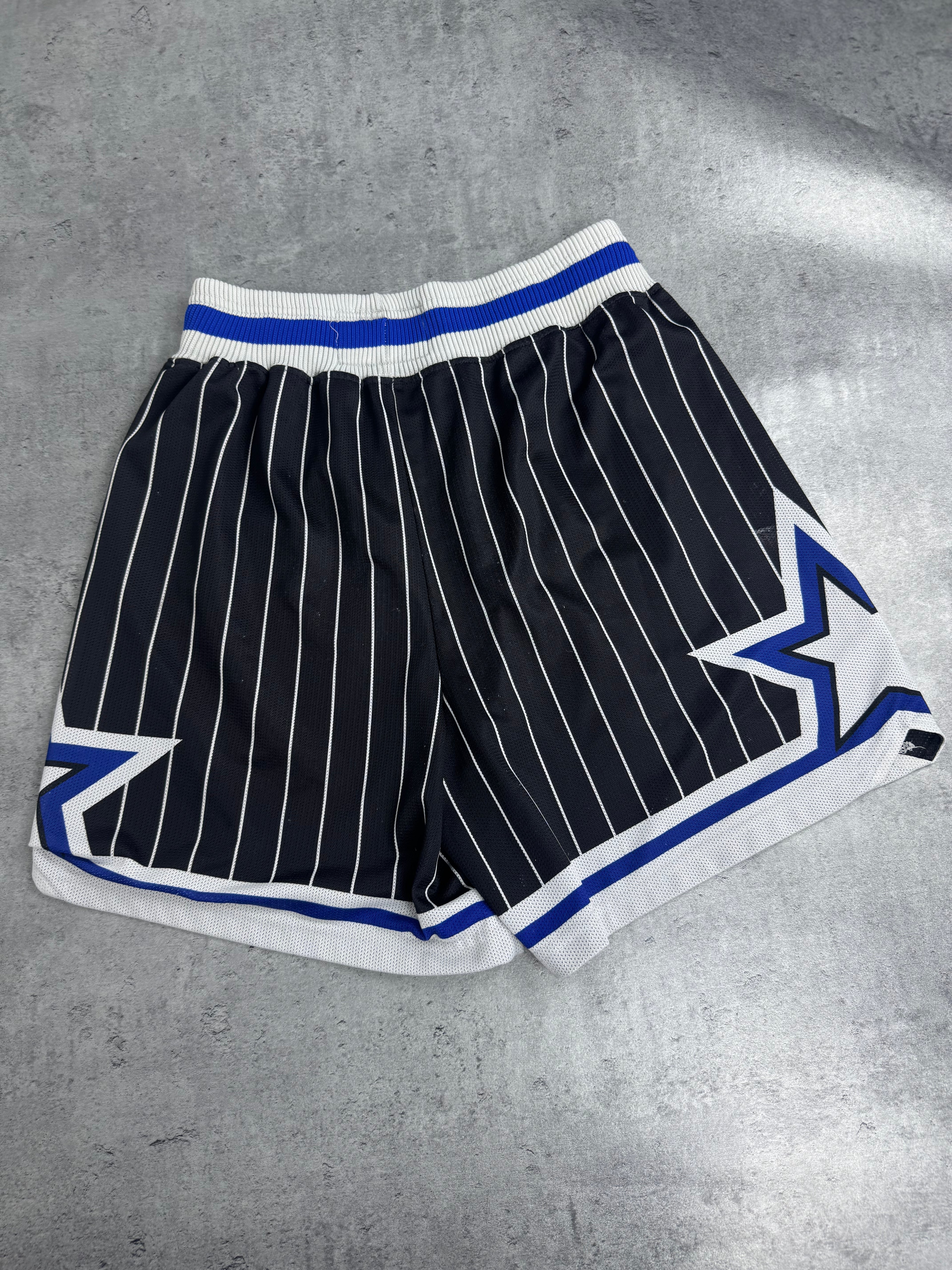 90s Orlando Magic Champion Shorts Sportowe Koszykarskie Spodenki Pinstripe
