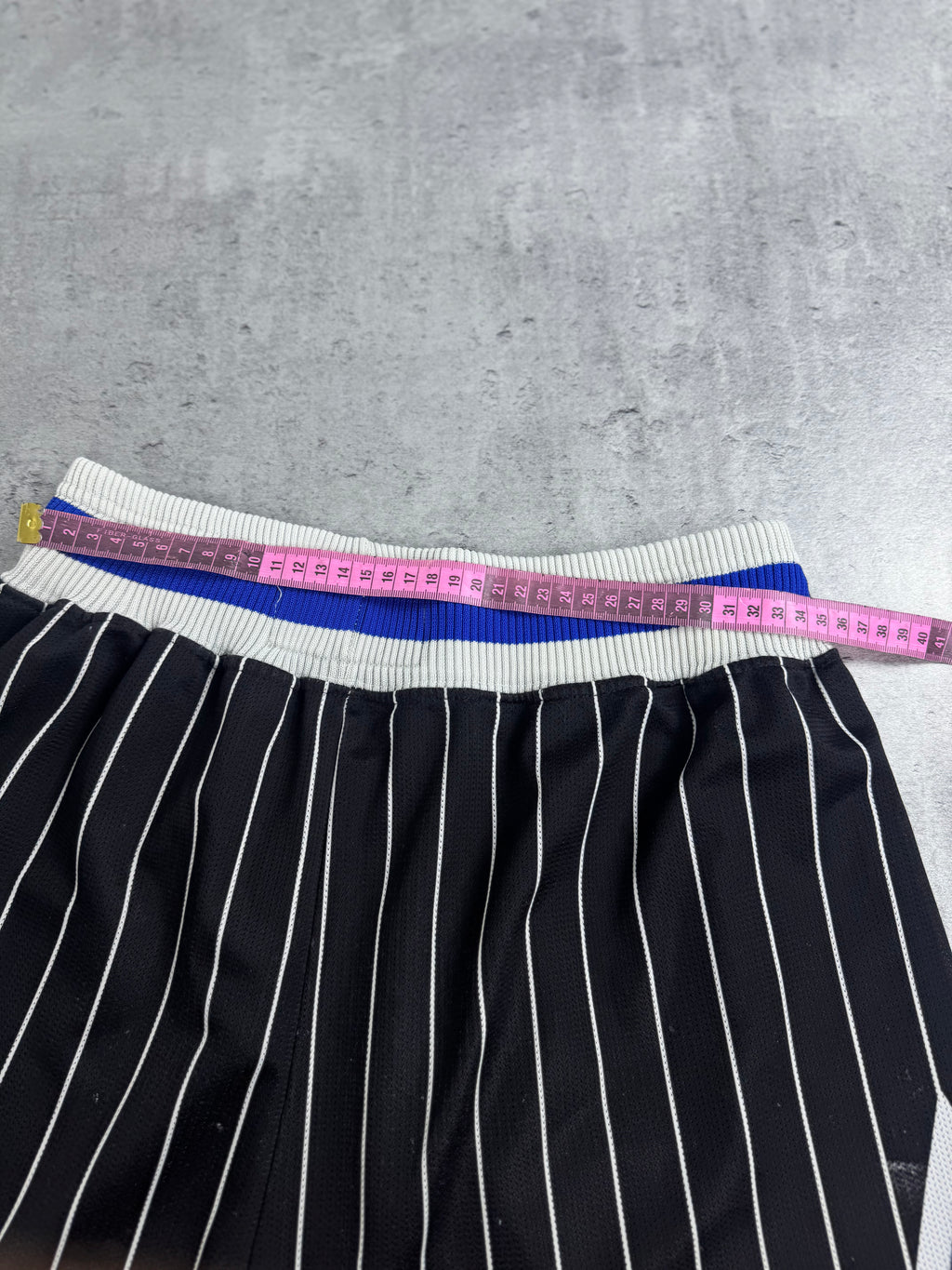 90s Orlando Magic Champion Shorts Sportowe Koszykarskie Spodenki Pinstripe