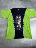 Rainforest Cafe USA Tie Dye Rok 2000 Tiger Graphic Tee Shirt Nature Koszulka z Nadrukiem