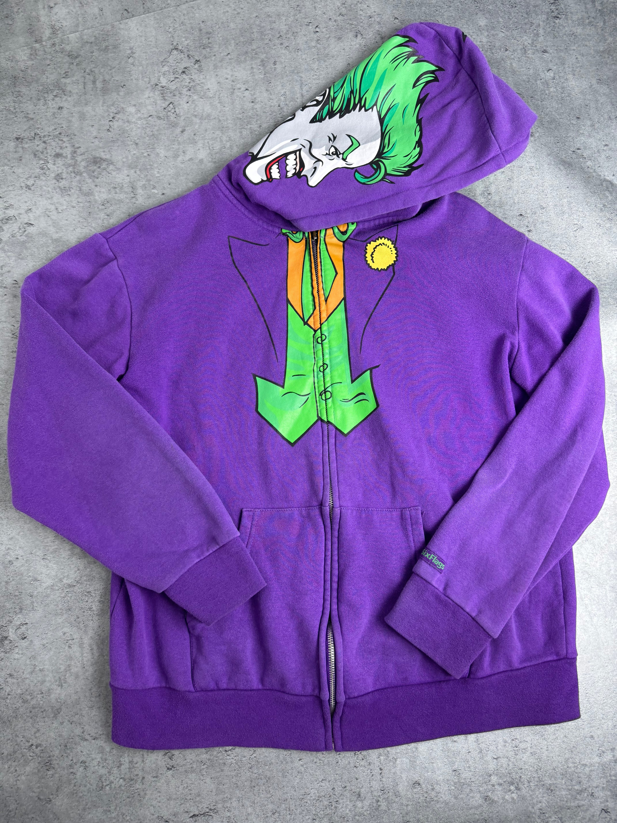 Joker Six Flags Cartoon Bluza z Kapturem Grafika na Kapturze DC Comics aka Shark