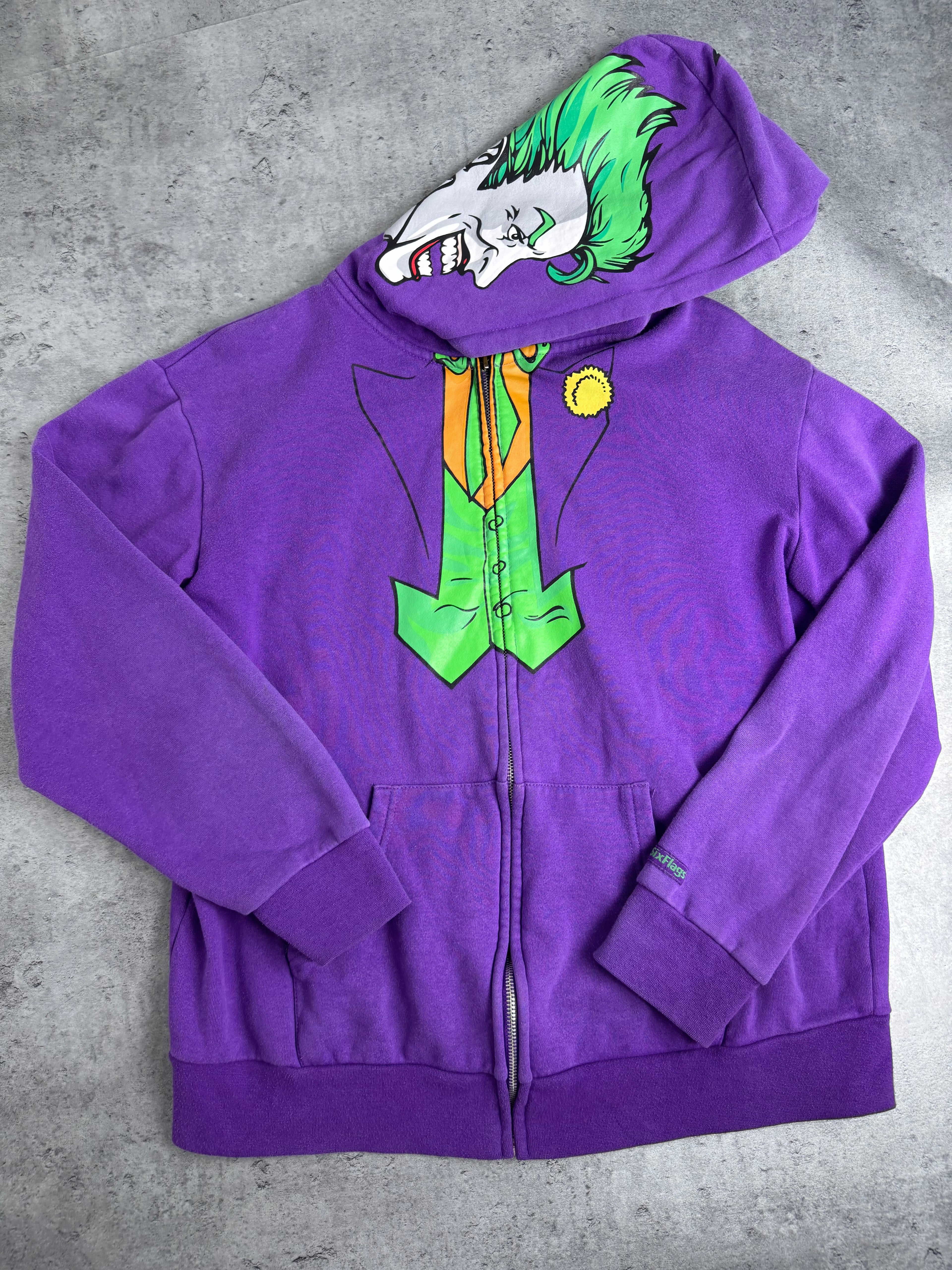 Joker Six Flags Cartoon Bluza z Kapturem Grafika na Kapturze DC Comics aka Shark