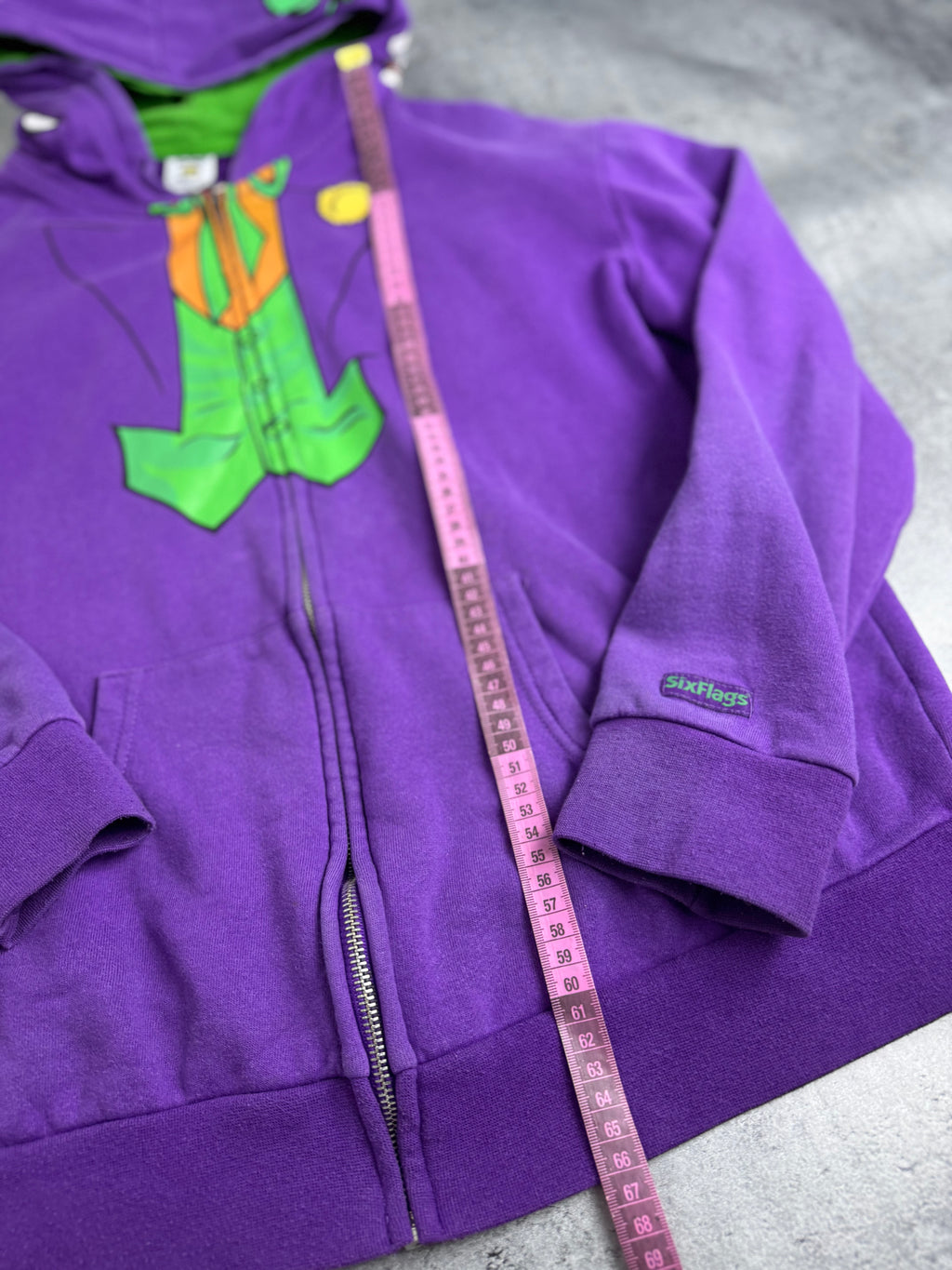 Joker Six Flags Cartoon Bluza z Kapturem Grafika na Kapturze DC Comics aka Shark