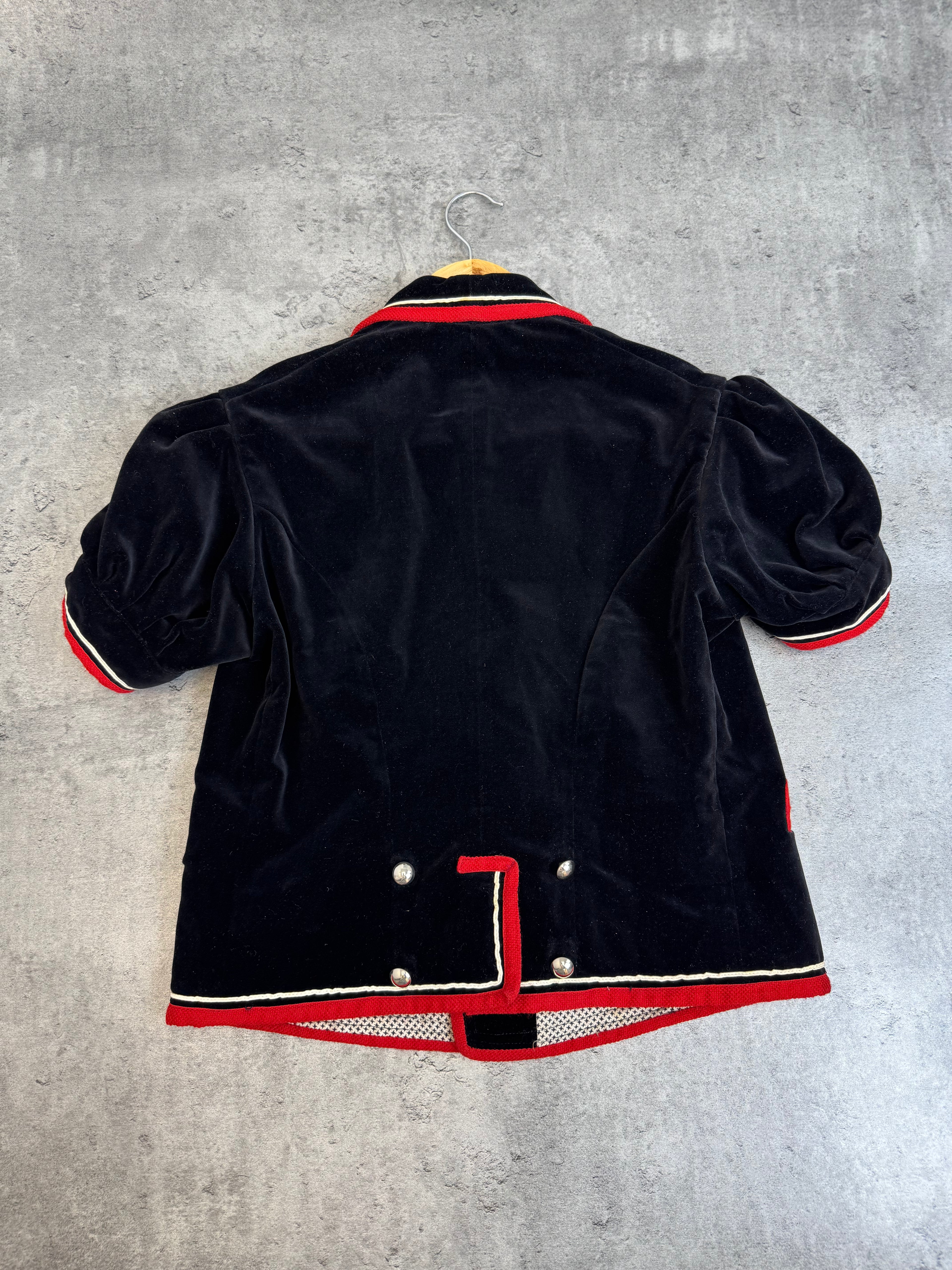 Vintage 90s Lutteurs Austrian Folk Jacket  Velvet Blazer Tyrol Oktoberfest Edelweiss Cottagecore