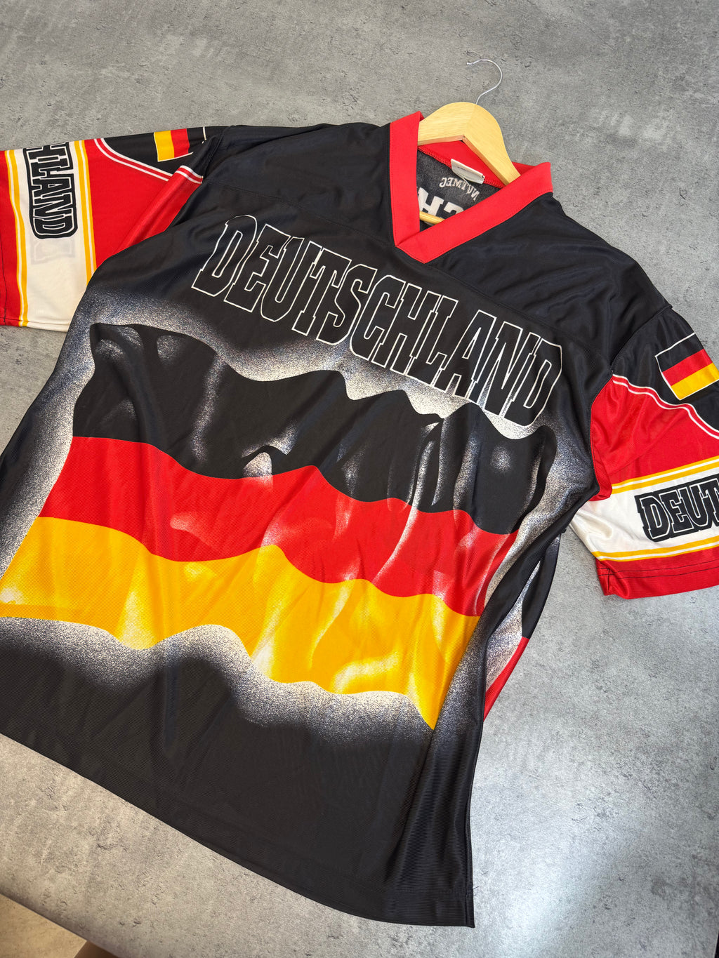 90s Nutmeg Vintage Fan Germany National Team Oversized AOP Jersey Tee Shirt PIŁKARSKA