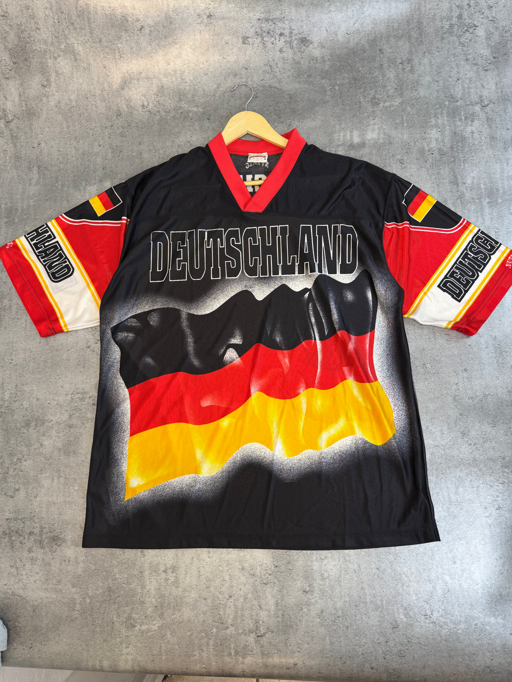90s Nutmeg Vintage Fan Germany National Team Oversized AOP Jersey Tee Shirt PIŁKARSKA