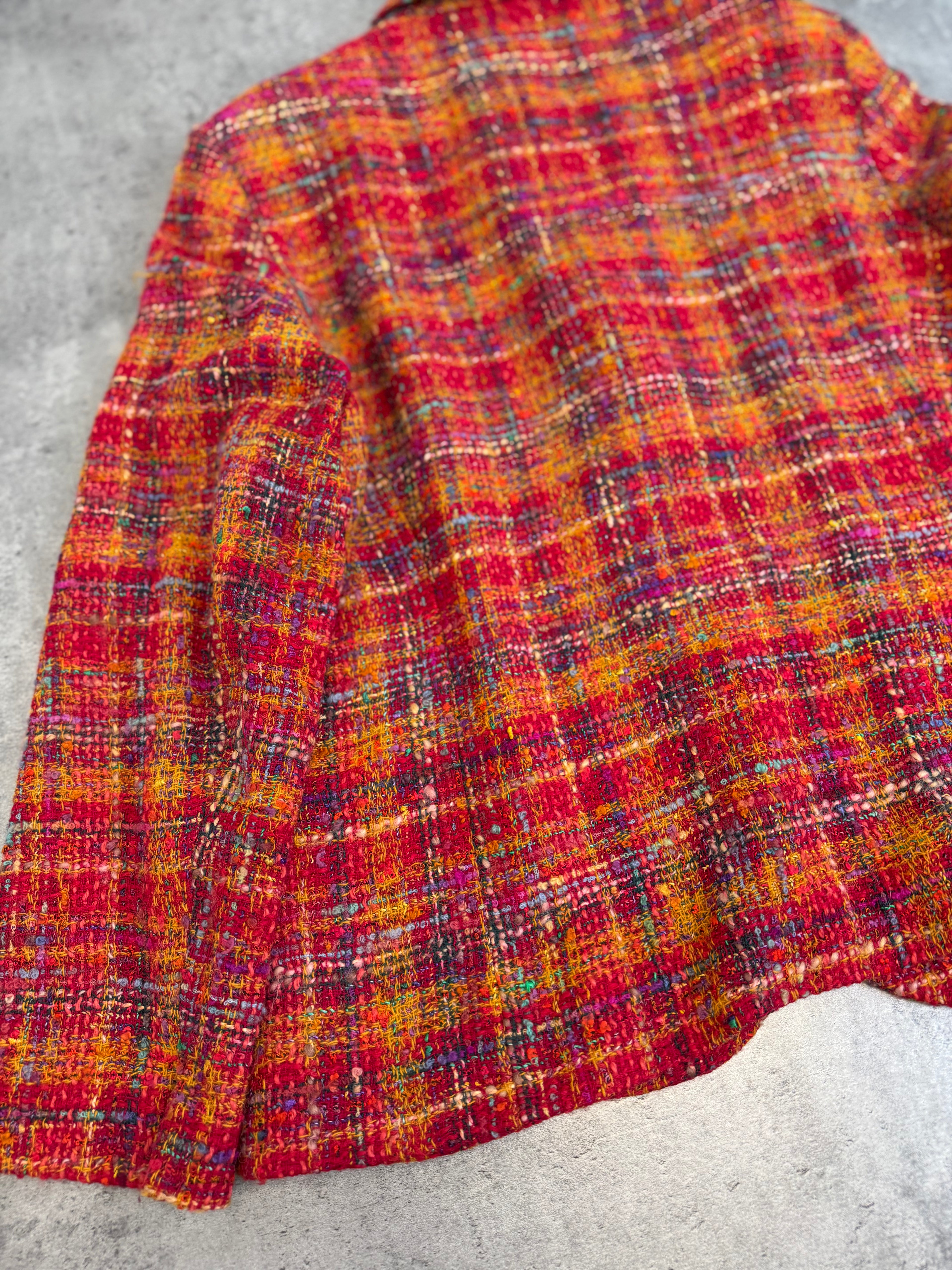 Basler 90s Tweed Blazer Jacket Colorful Wool Boucle Floral Elegancka Marynarka