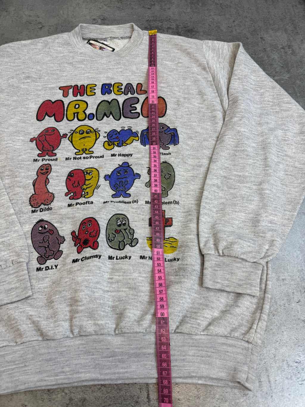 The Real Man... 90s Vintage Funny Graphic Crewneck Bluza Cartoon