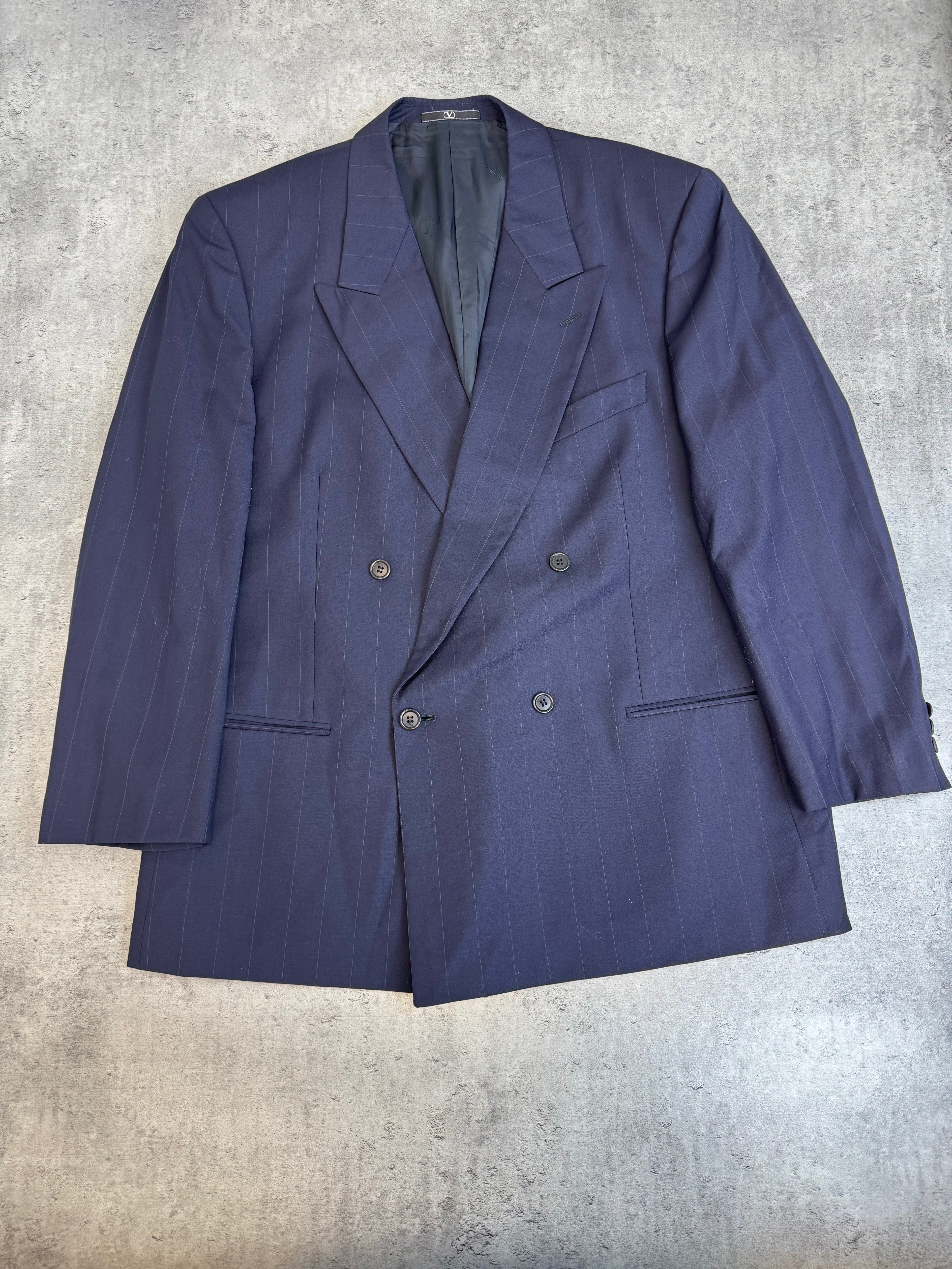 Valentino 90s Wełniany Dwurzędowy Garnitur Set Marynarka Spodnie Wełniane Vintage designer highend
