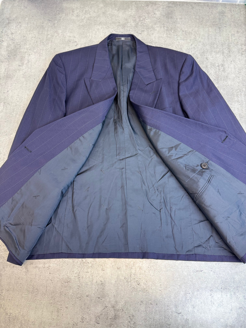 Valentino 90s Wełniany Dwurzędowy Garnitur Set Marynarka Spodnie Wełniane Vintage designer highend
