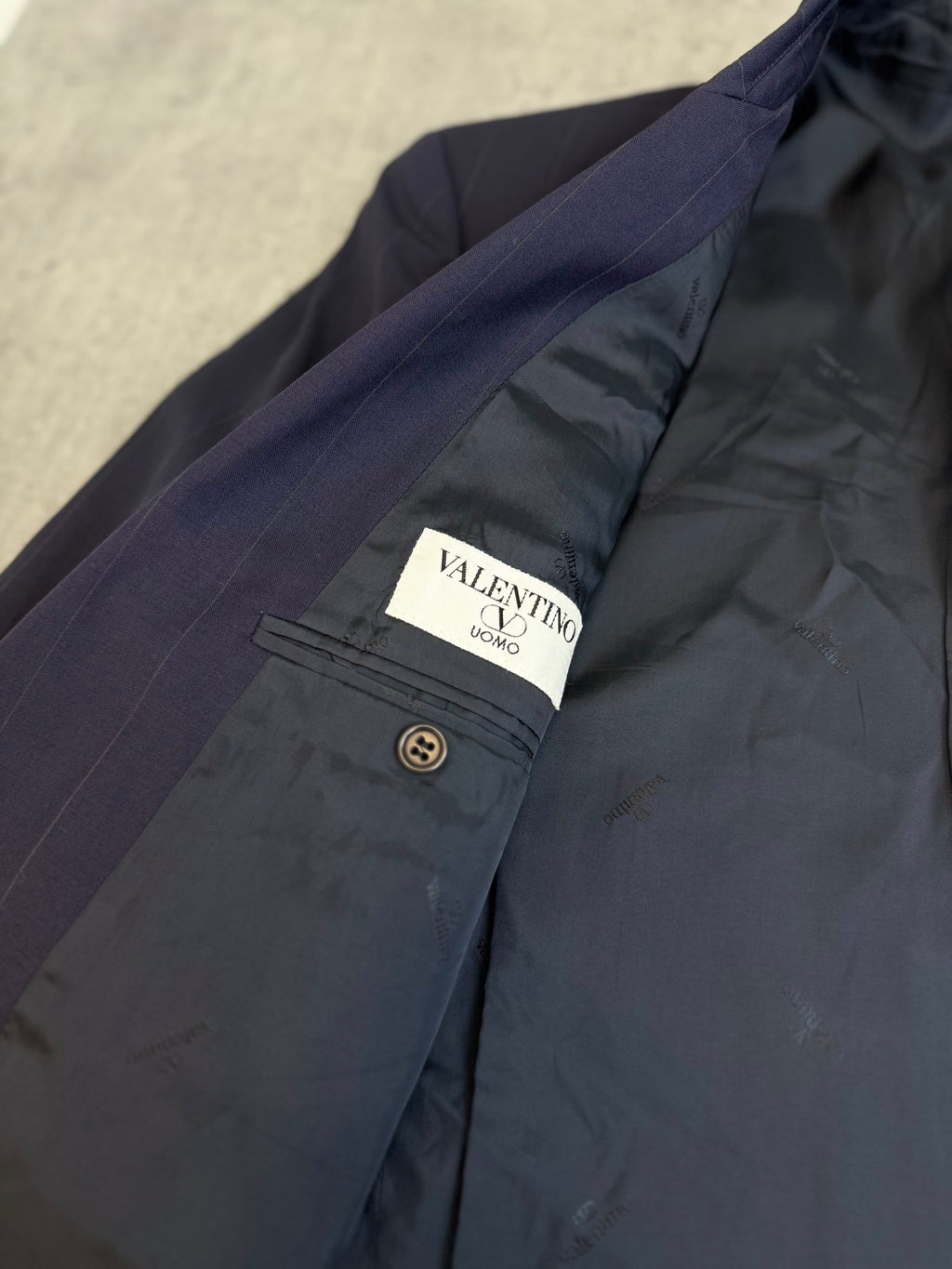 Valentino 90s Wełniany Dwurzędowy Garnitur Set Marynarka Spodnie Wełniane Vintage designer highend
