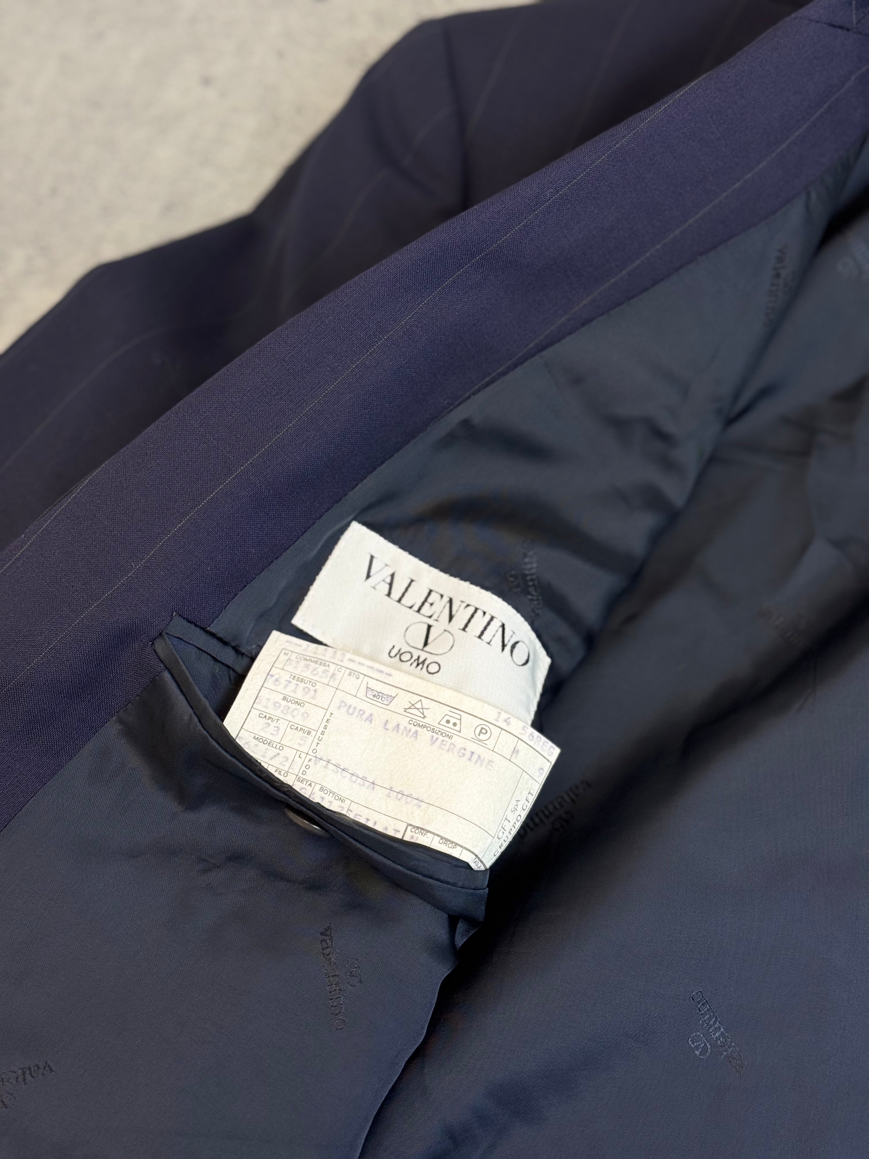 Valentino 90s Wełniany Dwurzędowy Garnitur Set Marynarka Spodnie Wełniane Vintage designer highend