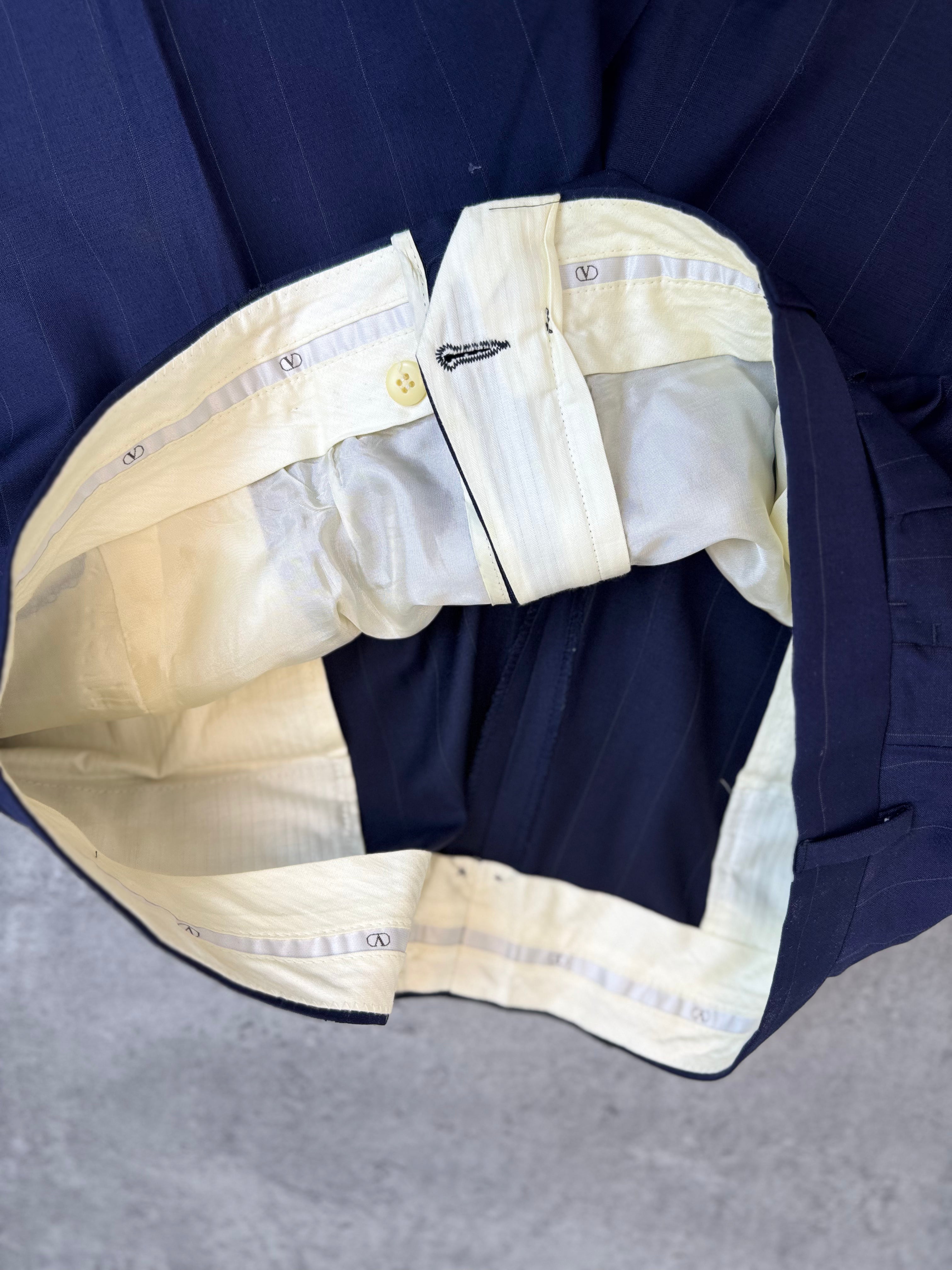 Valentino 90s Wełniany Dwurzędowy Garnitur Set Marynarka Spodnie Wełniane Vintage designer highend