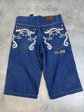 Coogi Baggy Jorts Spodenki Długie Szerokie Jeansowe Szorty Oldschool 90s Vintage Embroidery