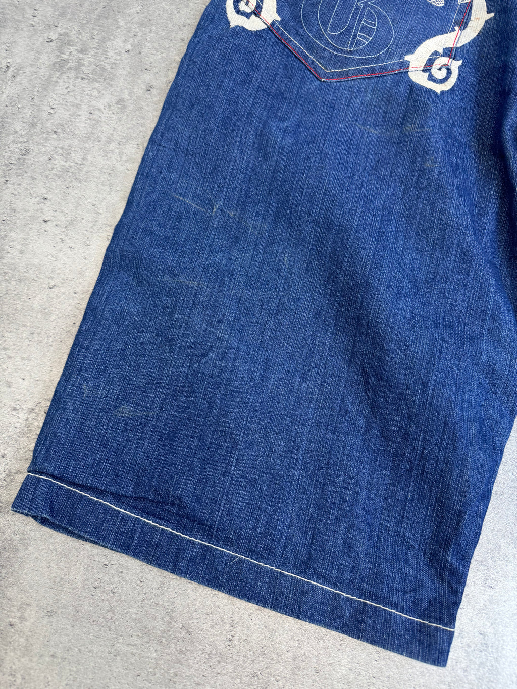 Coogi Baggy Jorts Spodenki Długie Szerokie Jeansowe Szorty Oldschool 90s Vintage Embroidery