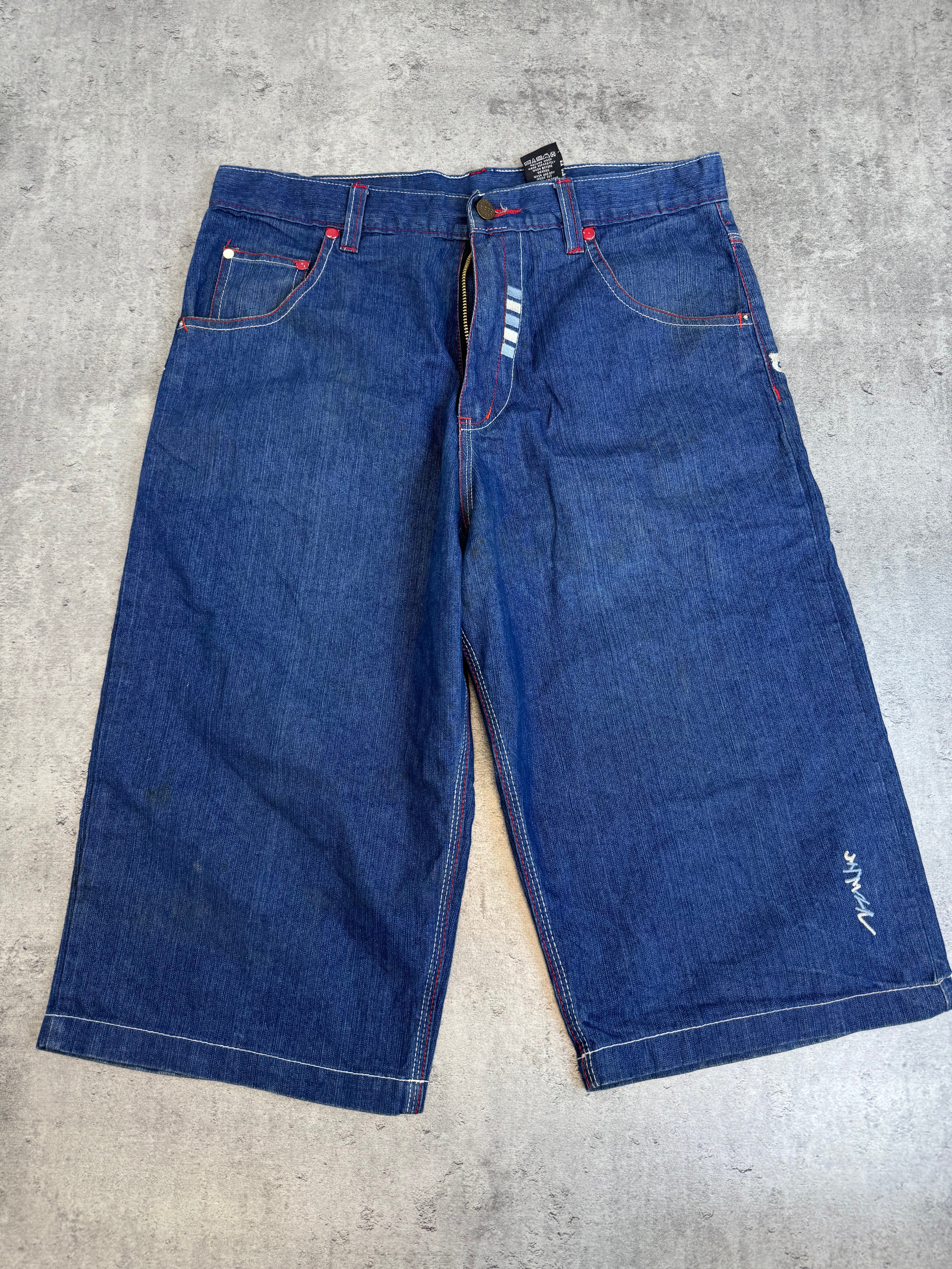 Coogi Baggy Jorts Spodenki Długie Szerokie Jeansowe Szorty Oldschool 90s Vintage Embroidery