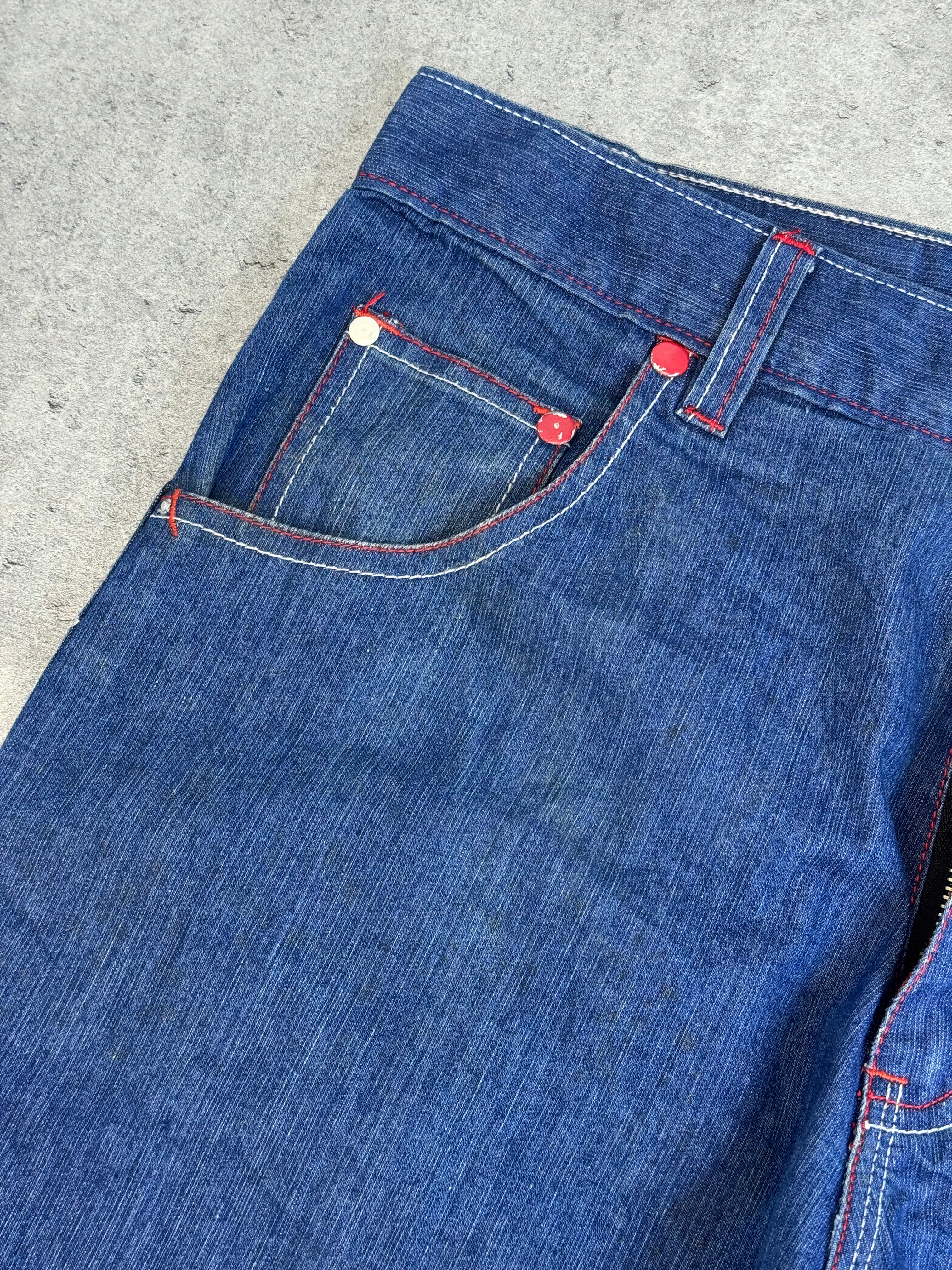 Coogi Baggy Jorts Spodenki Długie Szerokie Jeansowe Szorty Oldschool 90s Vintage Embroidery