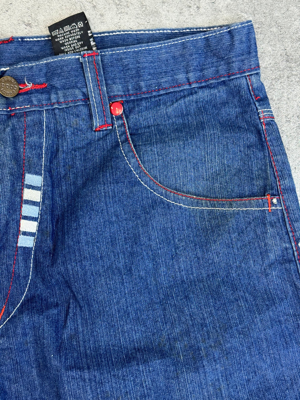 Coogi Baggy Jorts Spodenki Długie Szerokie Jeansowe Szorty Oldschool 90s Vintage Embroidery