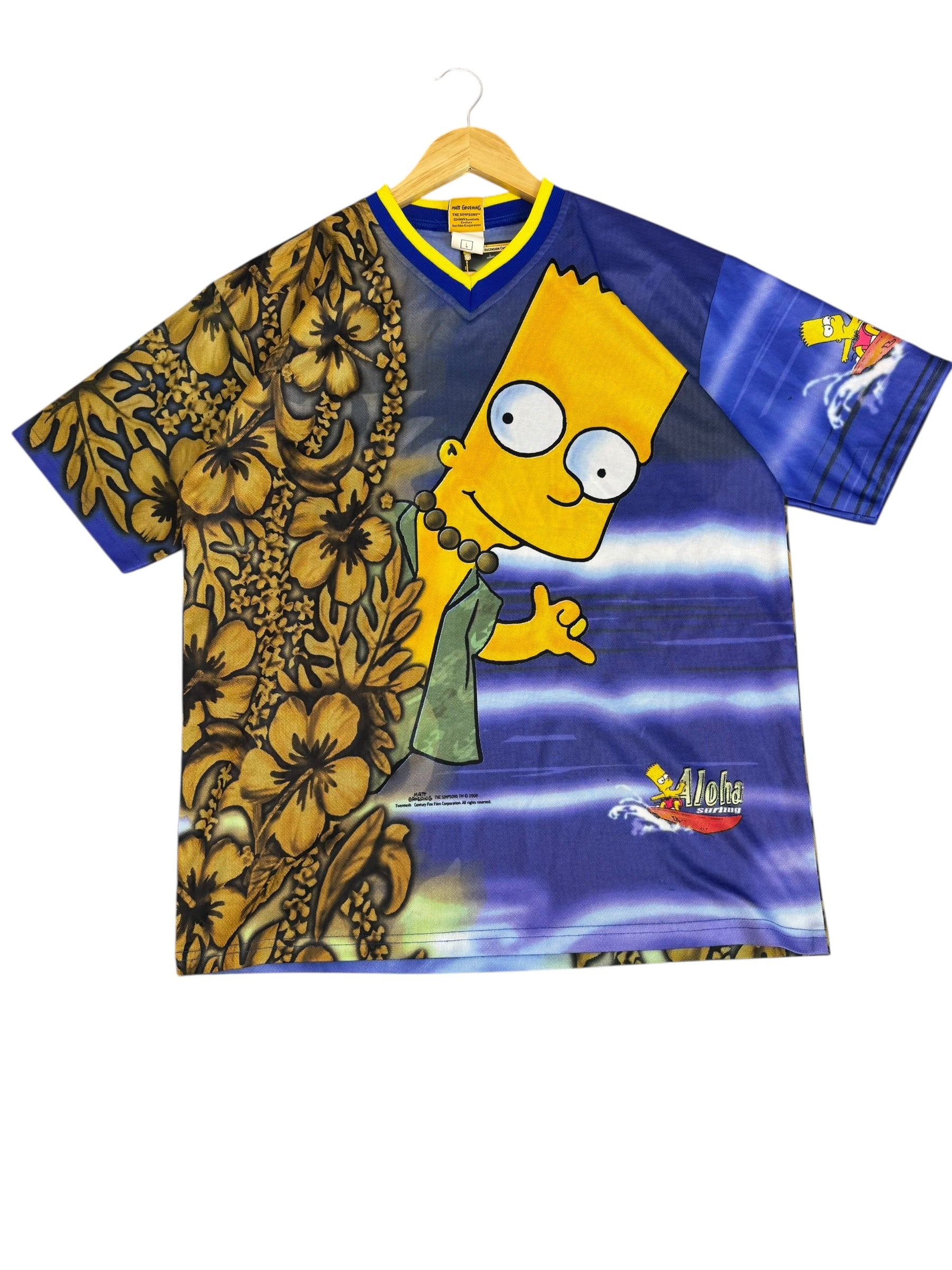 1999 Aloha Bart Simpsons 90s Vintage Simpsonowie Koszulka AOP Cartoon Fairy Hawaiian Wakacyjna