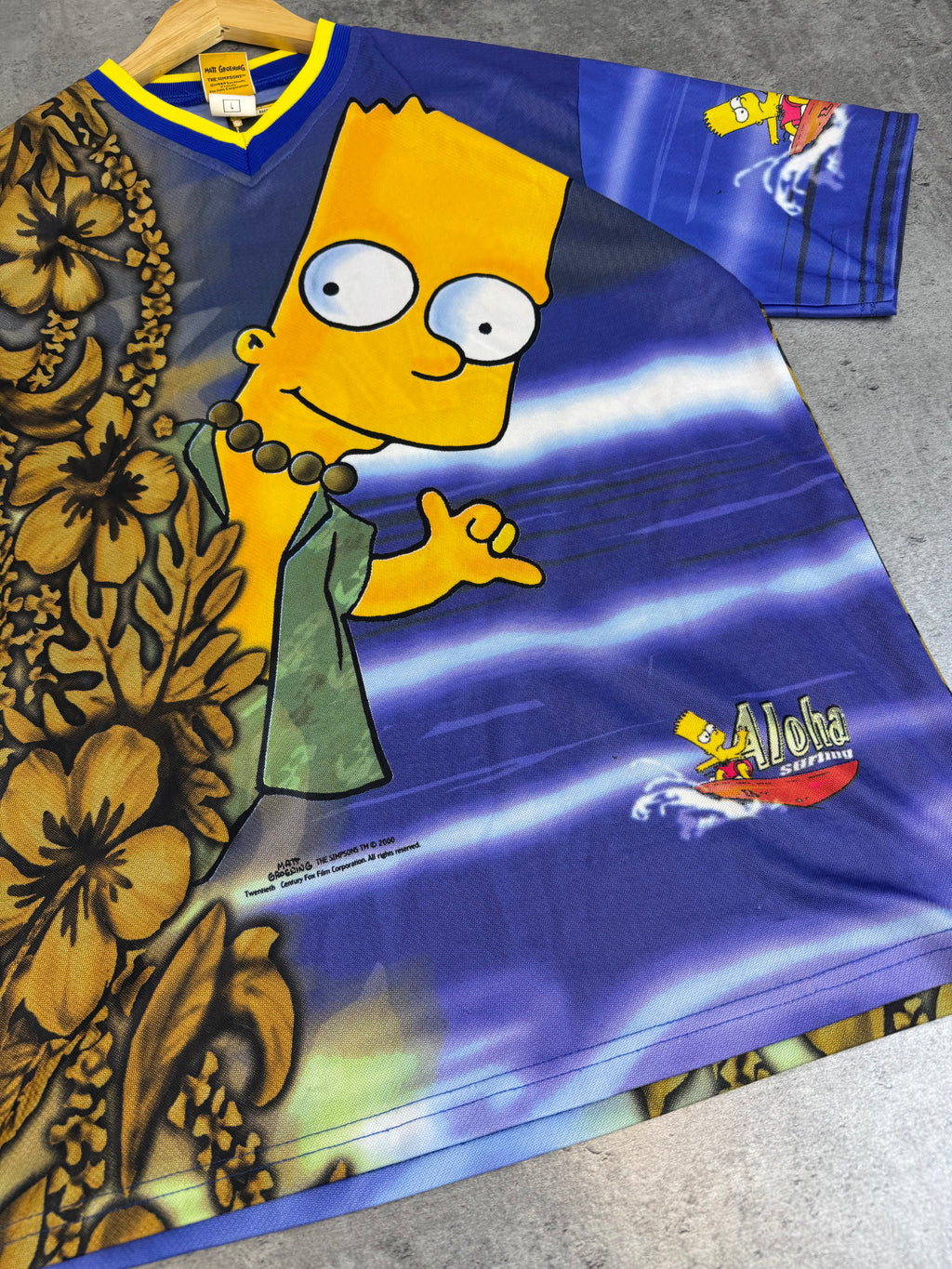 1999 Aloha Bart Simpsons 90s Vintage Simpsonowie Koszulka AOP Cartoon Fairy Hawaiian Wakacyjna