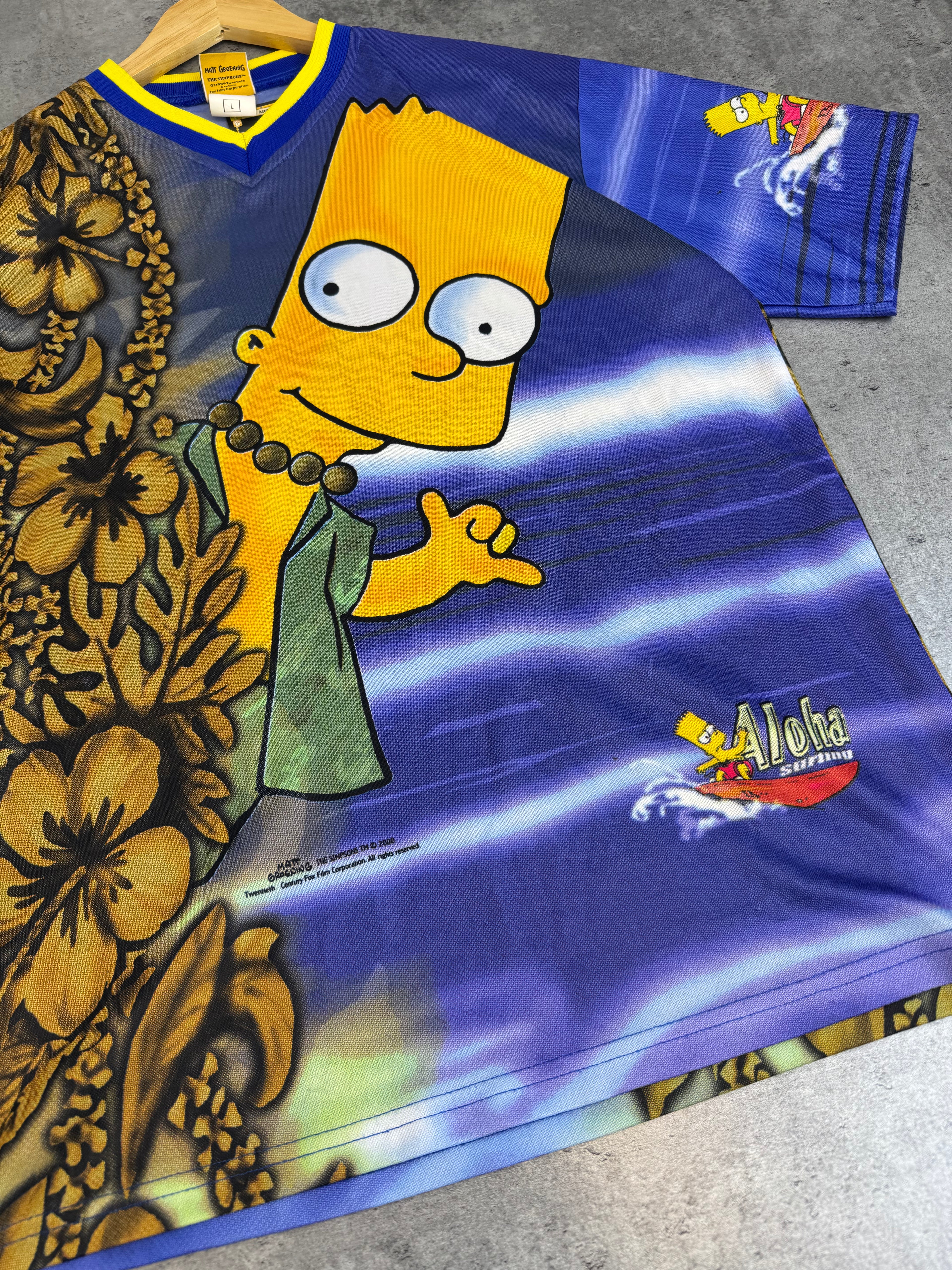 1999 Aloha Bart Simpsons 90s Vintage Simpsonowie Koszulka AOP Cartoon Fairy Hawaiian Wakacyjna