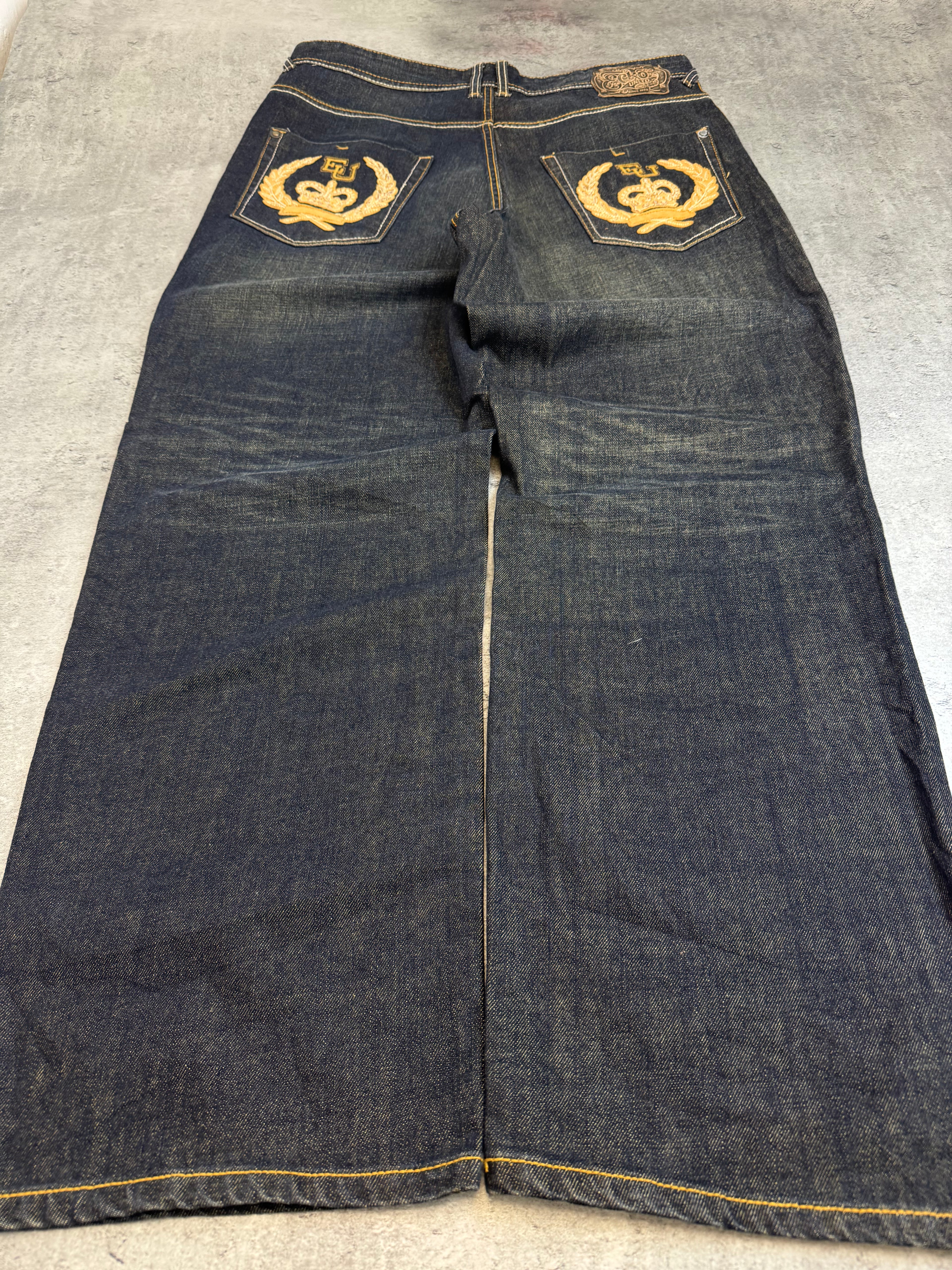 Ecko Unltd Vintage y2k Spodnie Jeansowe Baggy 2000s Rare Embroidery