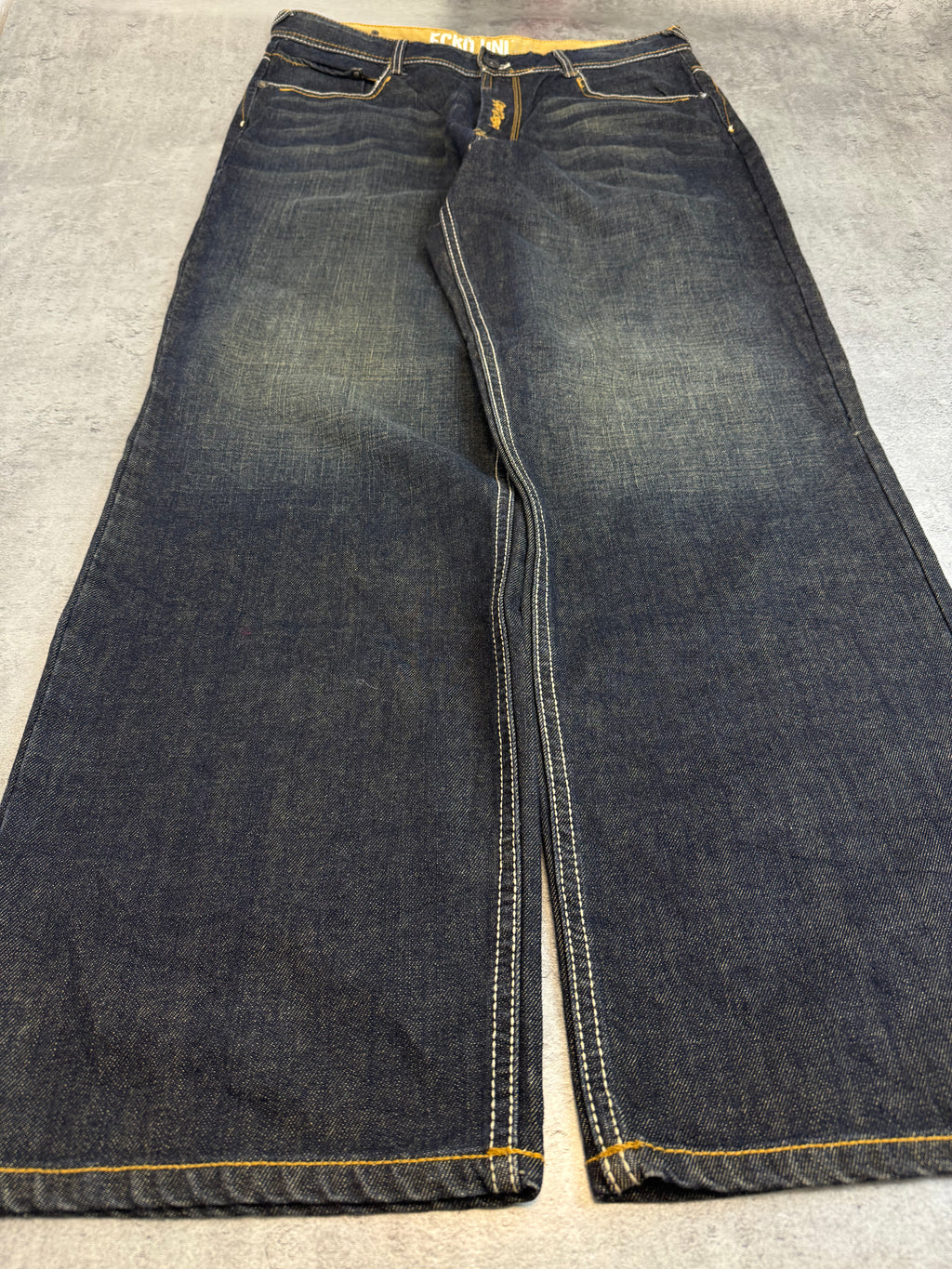 Ecko Unltd Vintage y2k Spodnie Jeansowe Baggy 2000s Rare Embroidery
