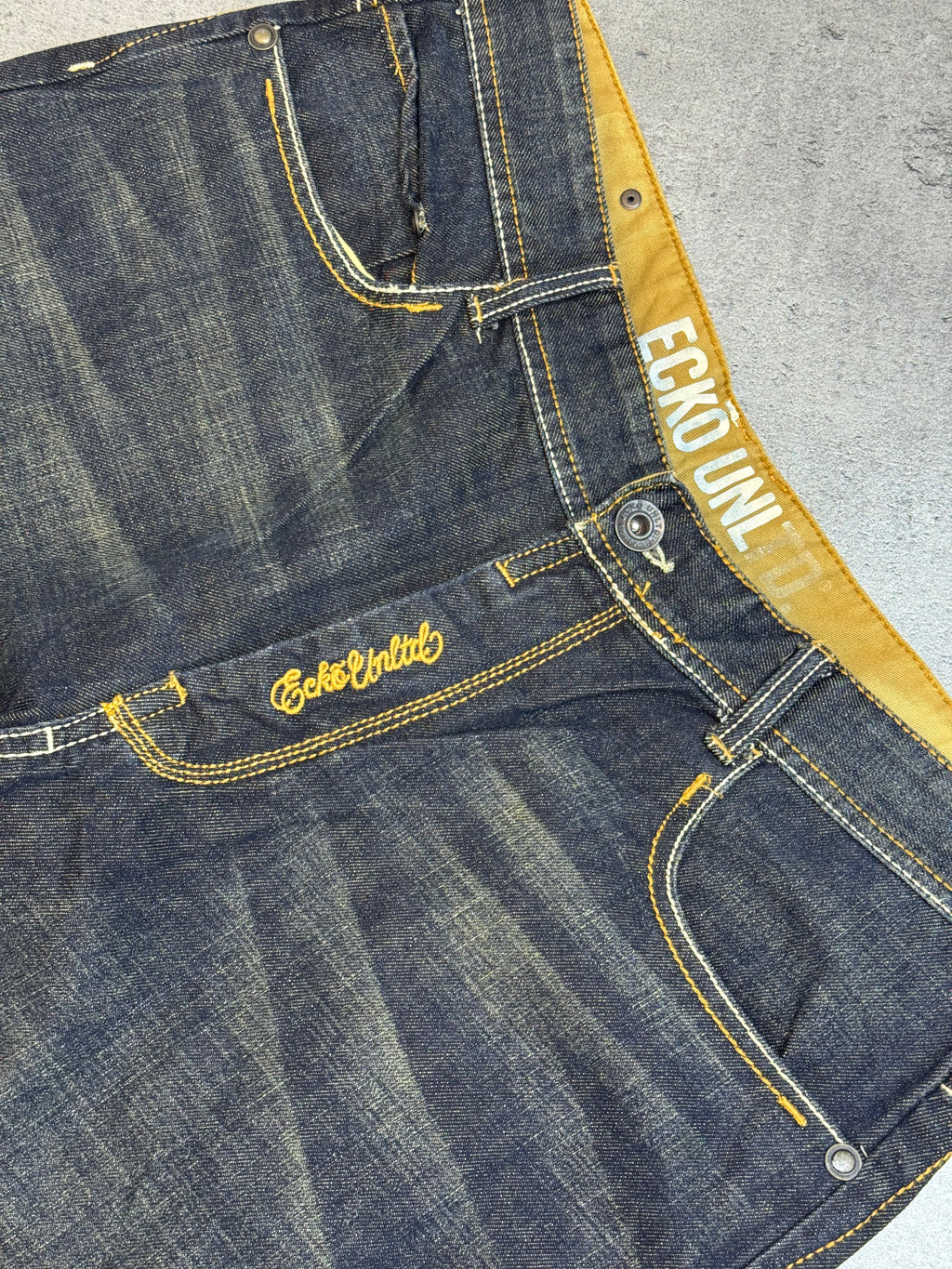 Ecko Unltd Vintage y2k Spodnie Jeansowe Baggy 2000s Rare Embroidery