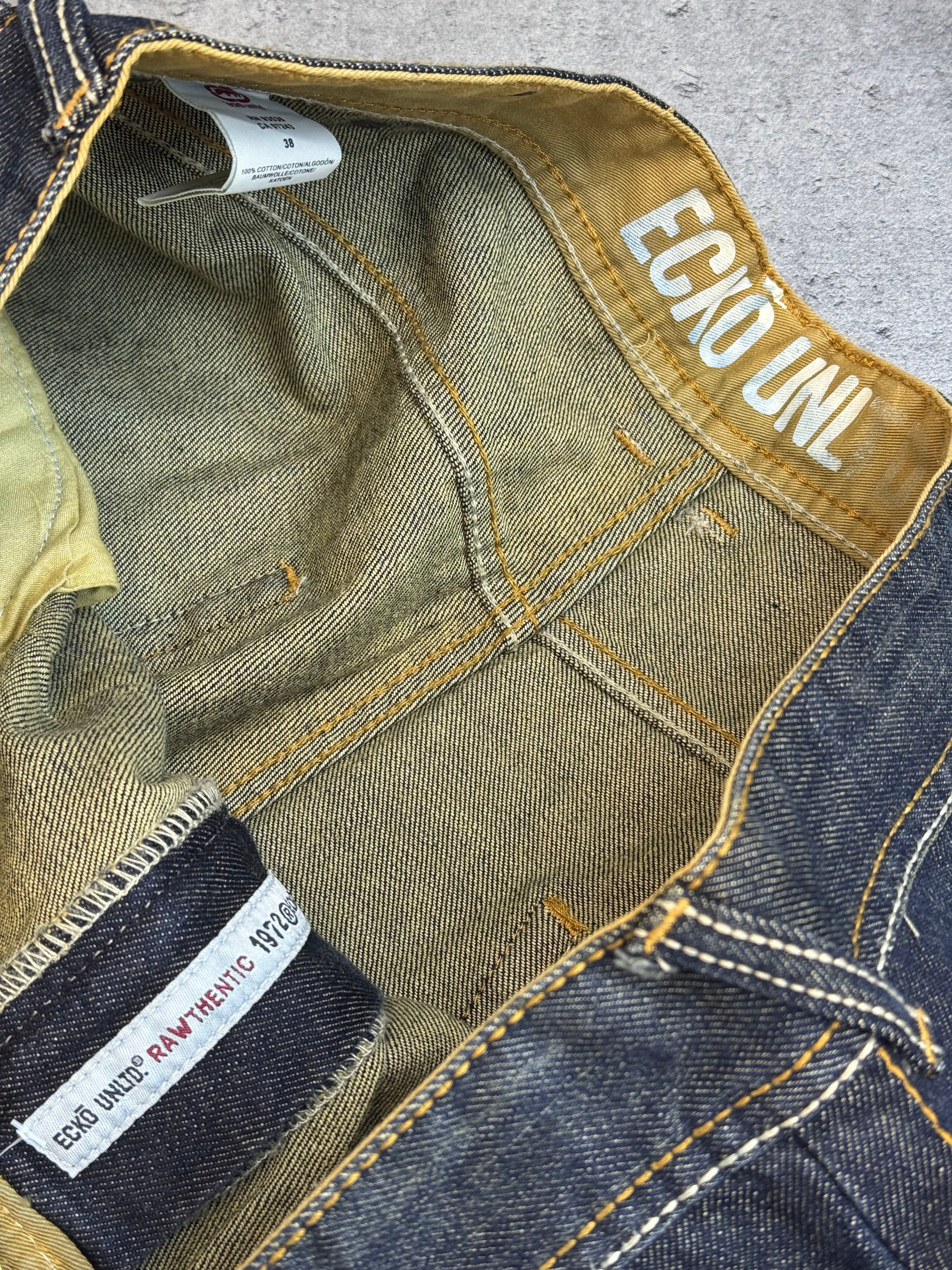 Ecko Unltd Vintage y2k Spodnie Jeansowe Baggy 2000s Rare Embroidery