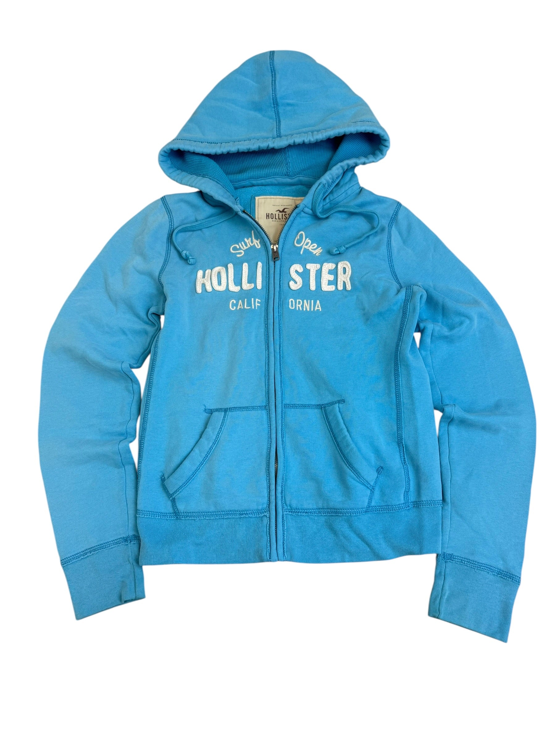 Hollister Surfing Y2K Bluza Rozpinana z Kapturem 2000s Embroidered Vintage Y2K
