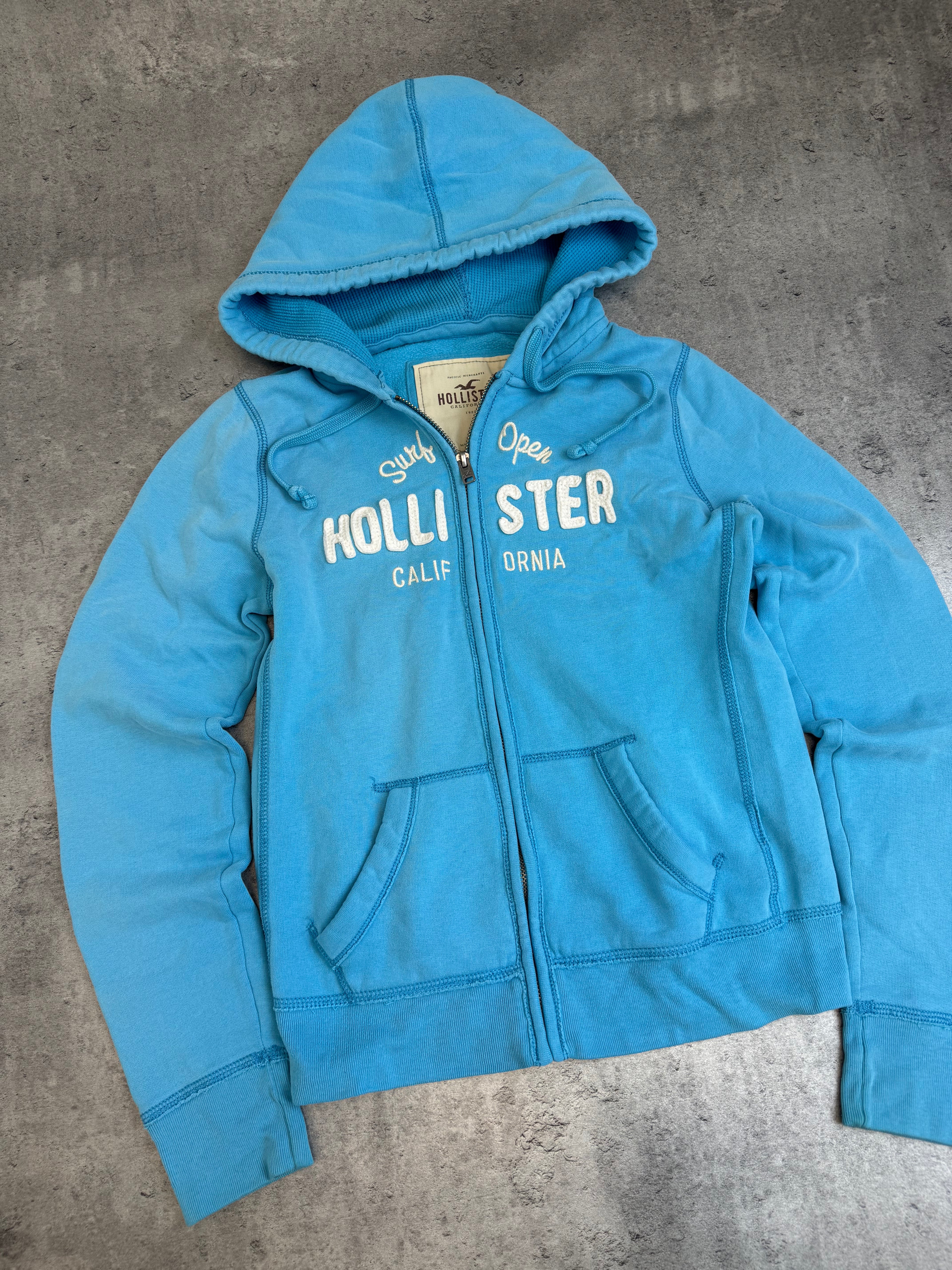 Hollister Surfing Y2K Bluza Rozpinana z Kapturem 2000s Embroidered Vintage Y2K