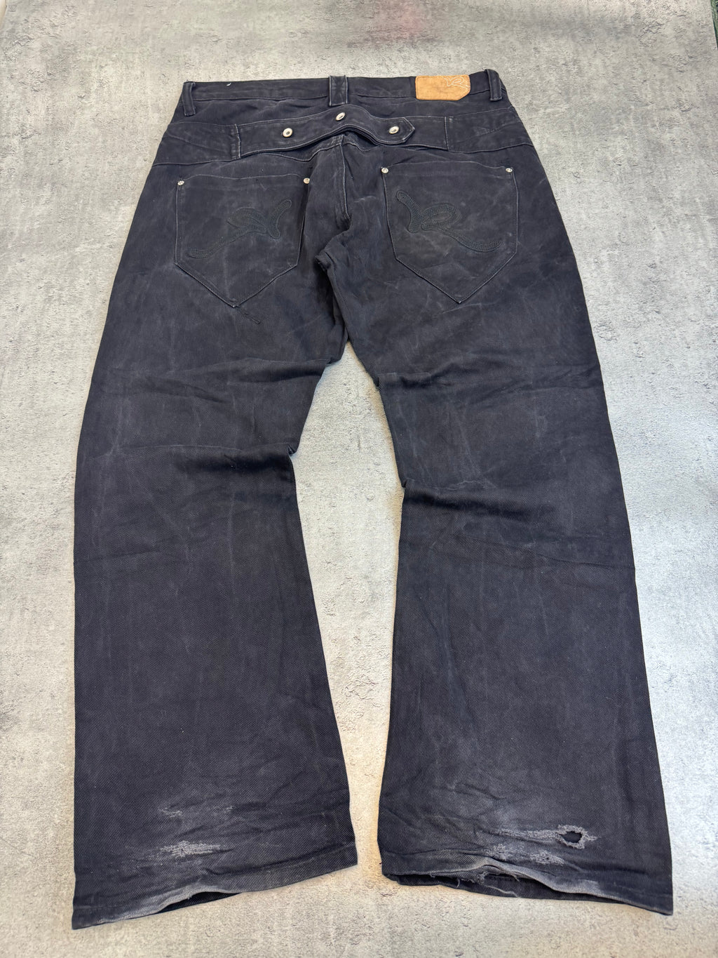 Rocawear Baggy Jeans Spodnie y2k Vintage Czarne Na Deskę HipHop&nbsp;