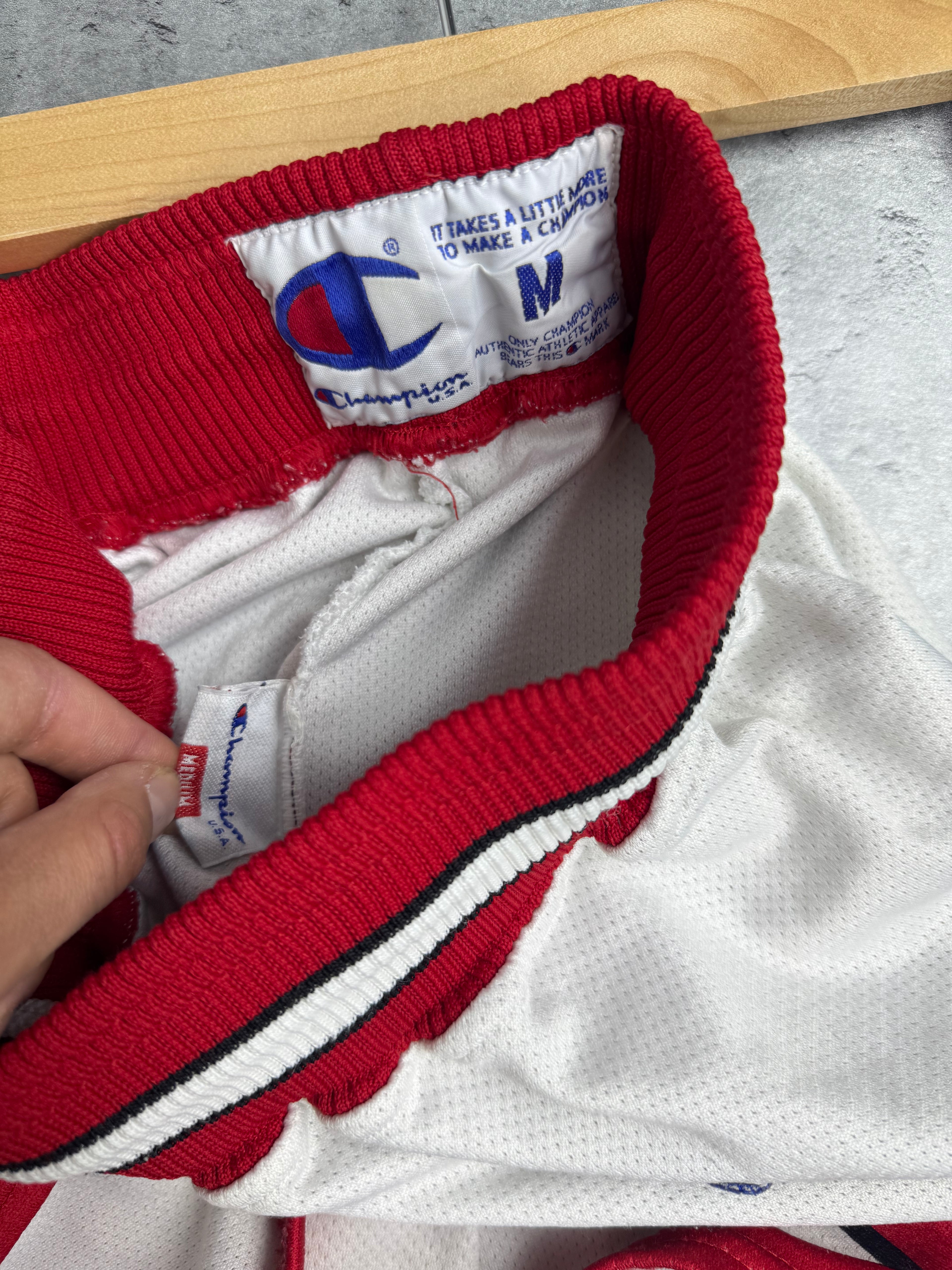 90s Vintage Chicago Bulls Spodenki Champion Mesh Meczowe Michael Jordan Koszykarskie Basketball NBA