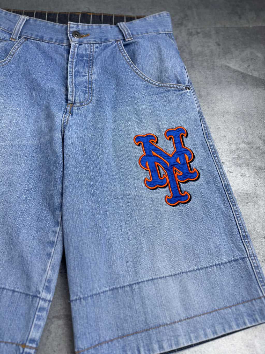 New York Mets Vintage Y2K 2000s Baggy Jorts Spodenki Majestic Skate 90s