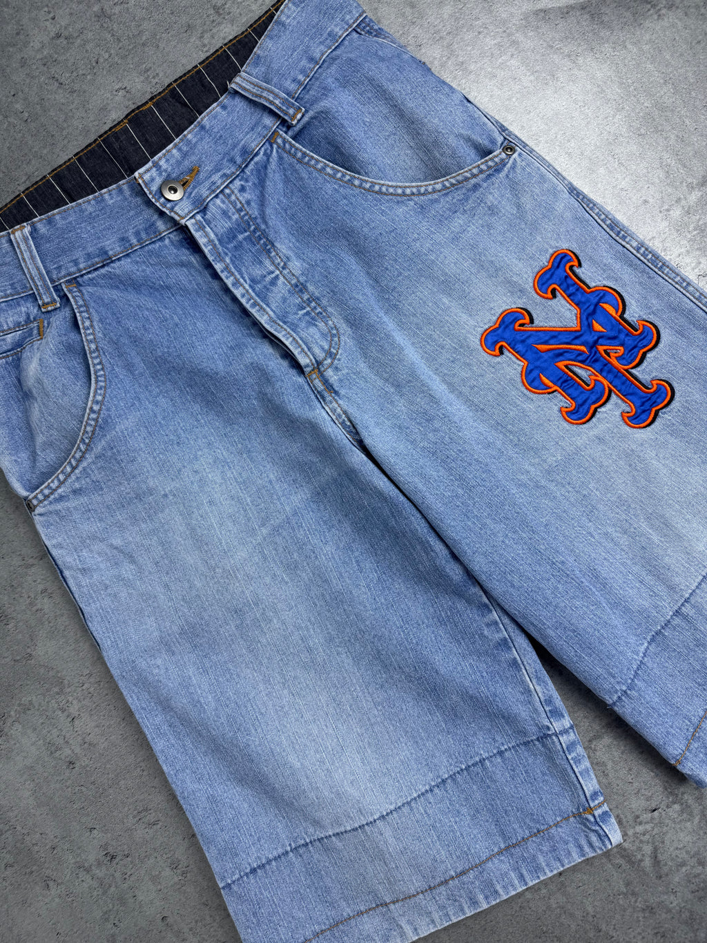 New York Mets Vintage Y2K 2000s Baggy Jorts Spodenki Majestic Skate 90s