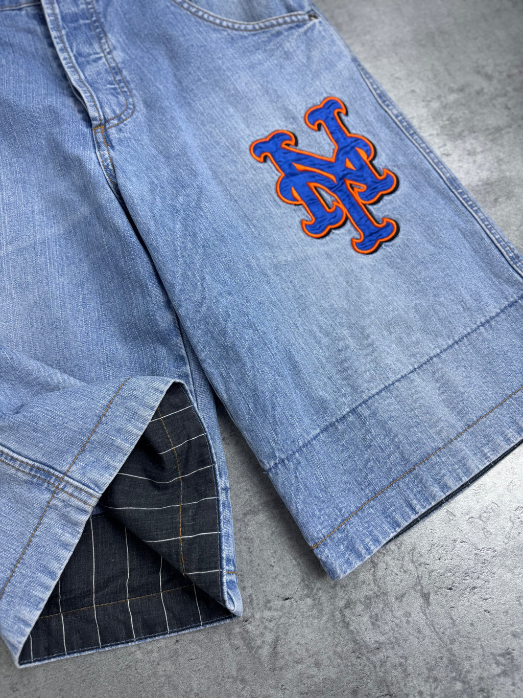 New York Mets Vintage Y2K 2000s Baggy Jorts Spodenki Majestic Skate 90s