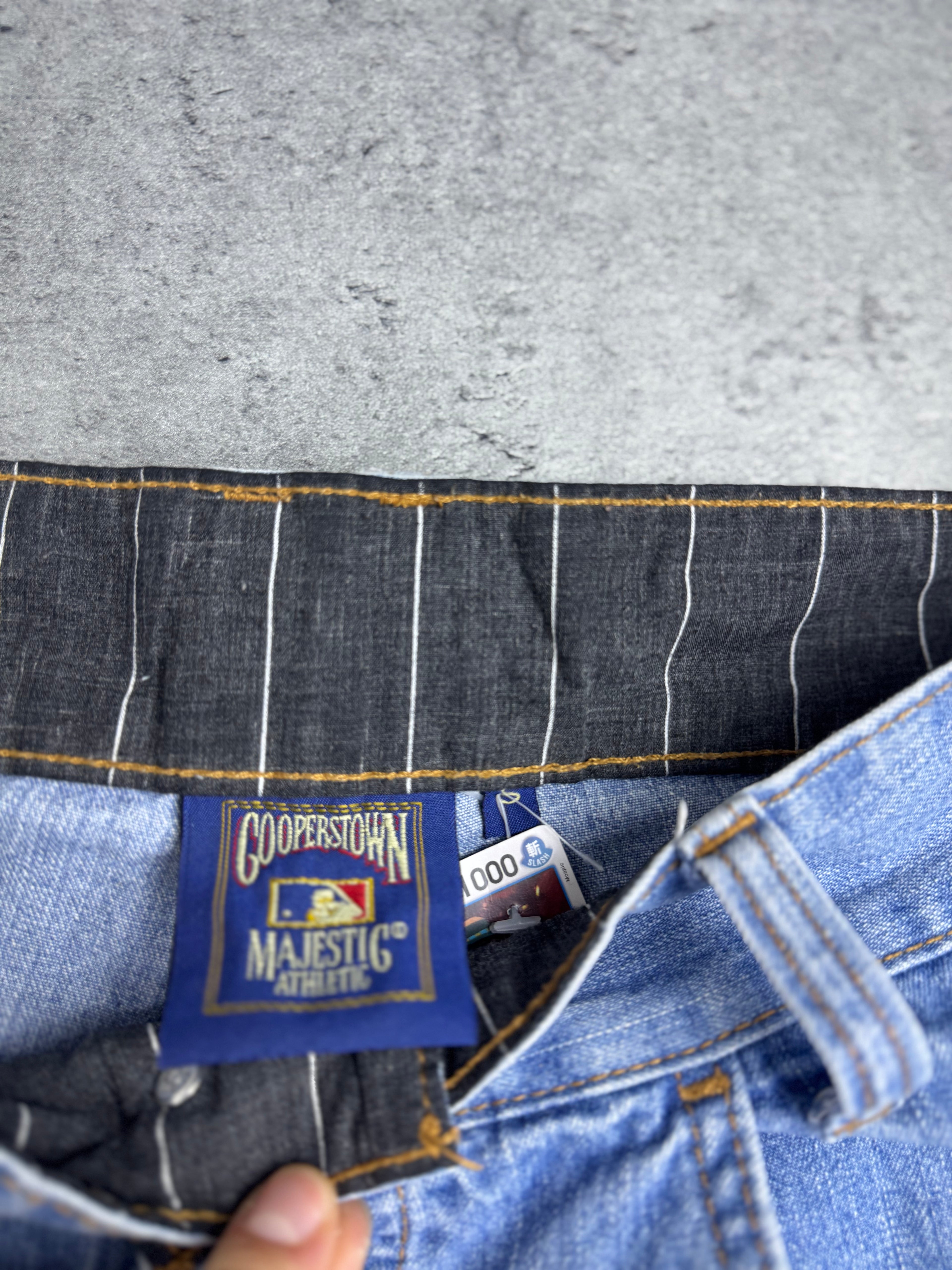 New York Mets Vintage Y2K 2000s Baggy Jorts Spodenki Majestic Skate 90s