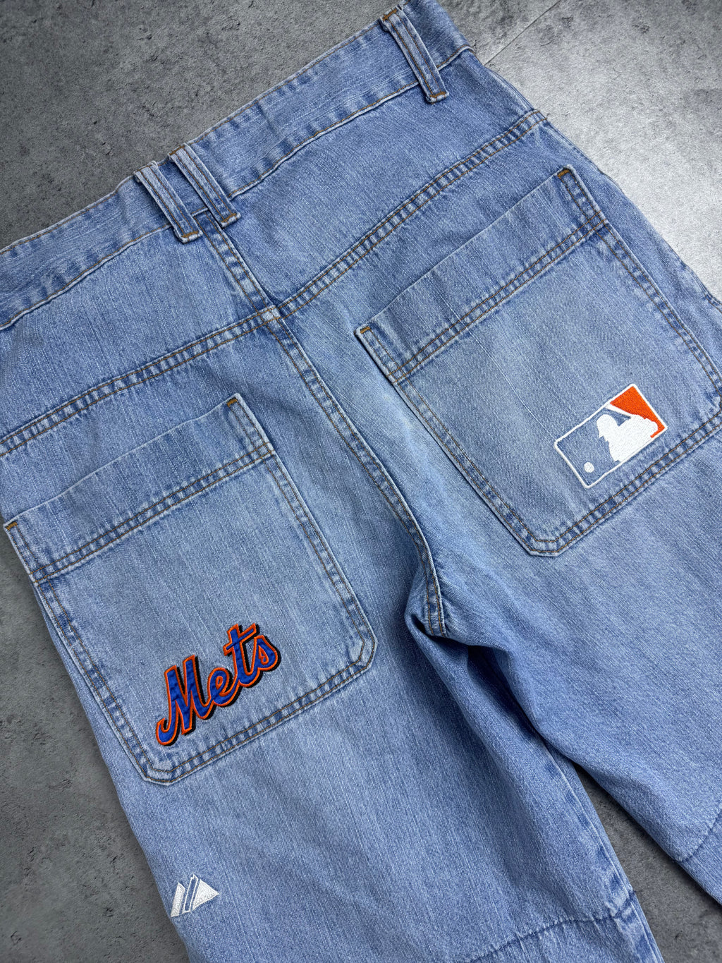 New York Mets Vintage Y2K 2000s Baggy Jorts Spodenki Majestic Skate 90s