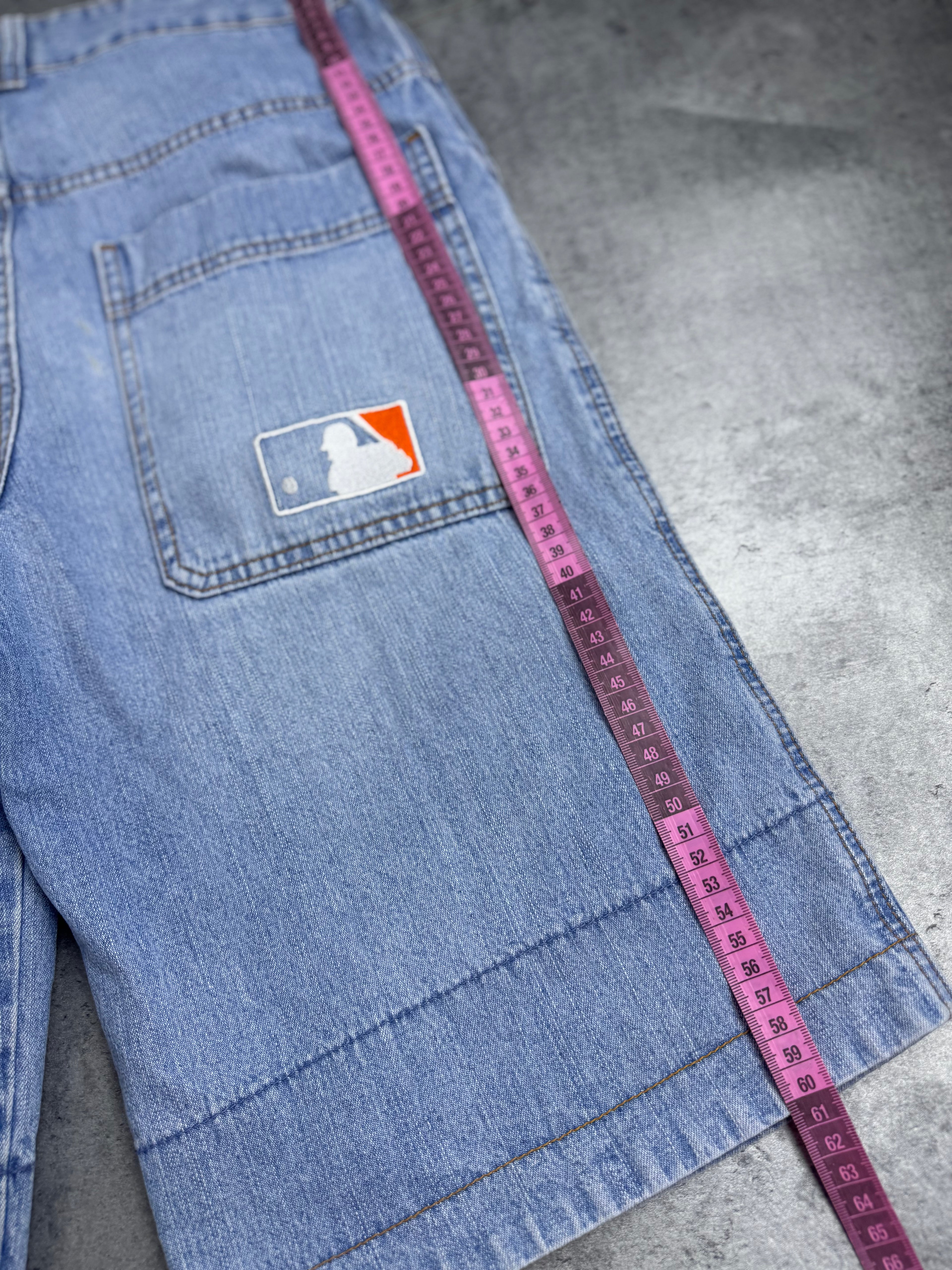 New York Mets Vintage Y2K 2000s Baggy Jorts Spodenki Majestic Skate 90s