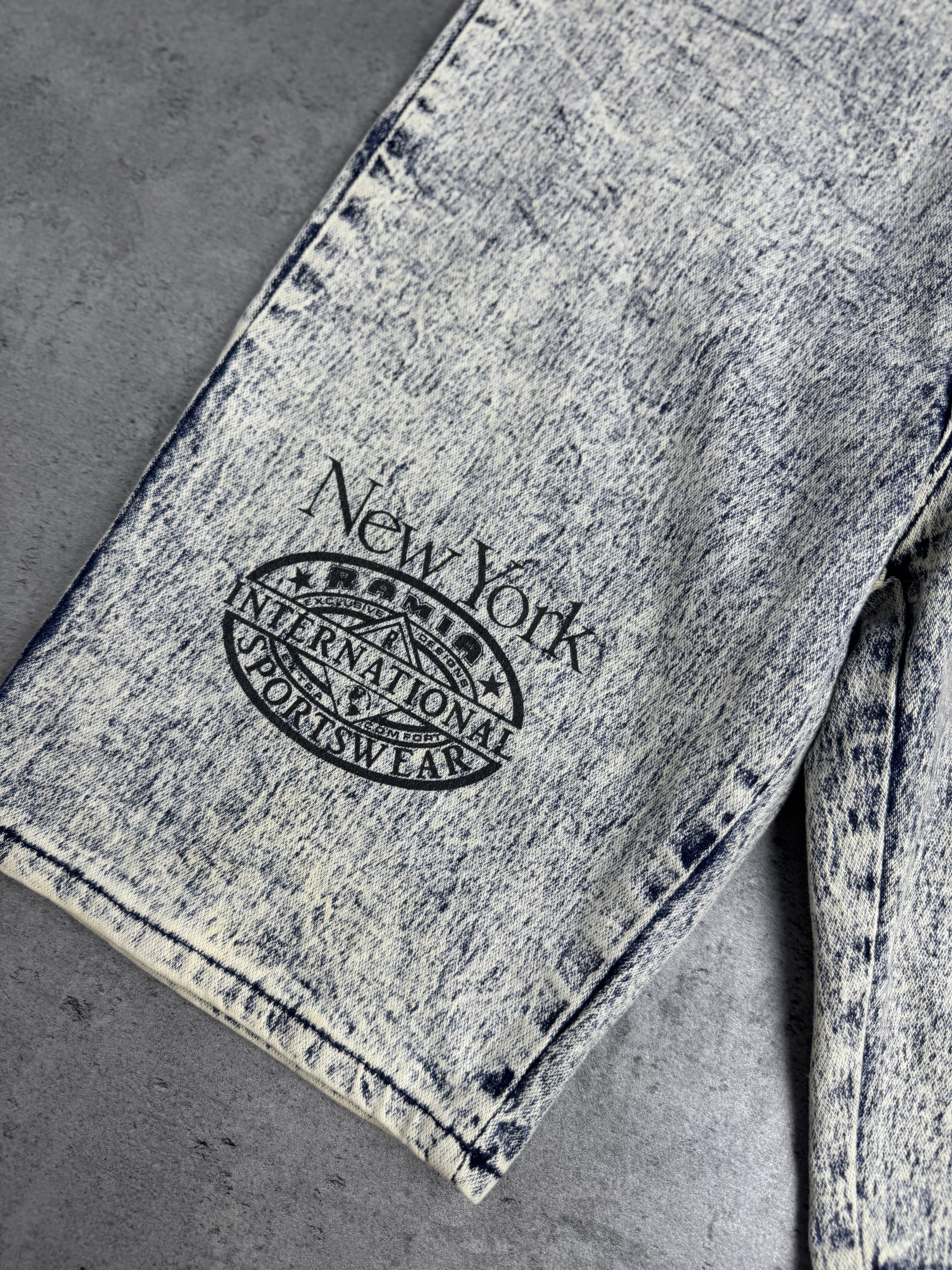 New York International Sportswear Baggy Jorts Spodenki Jeansowe 90s