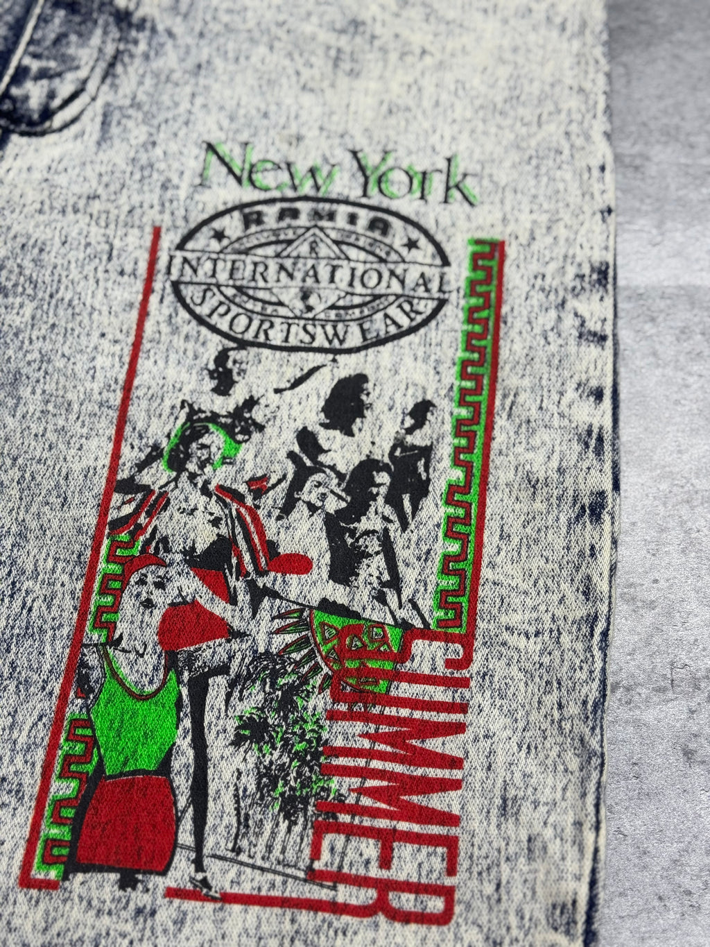 New York International Sportswear Baggy Jorts Spodenki Jeansowe 90s