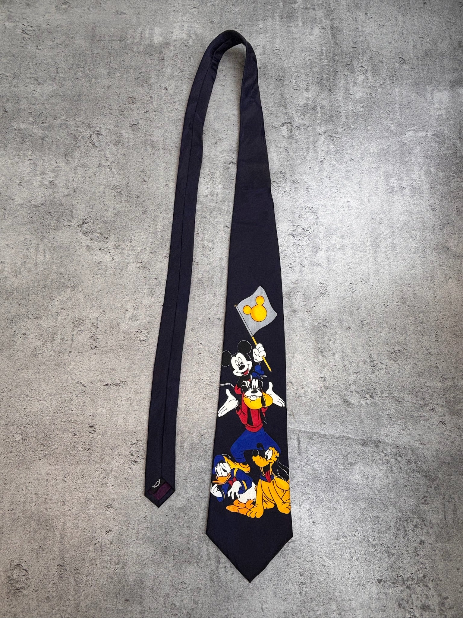 Disney Unlimited 90s Mickey Mouse and Crew goofy Krawat Vintage Pluto Kaczor Donald Bajkowy na Prezent