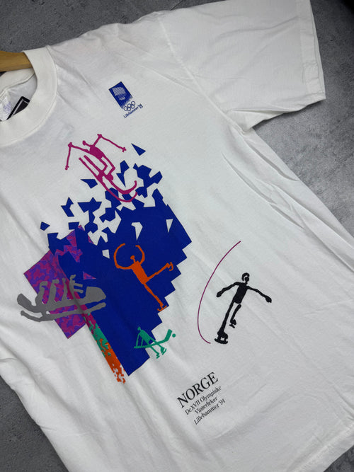 1994 Winter Olympics Graphic Tee Shirt Igrzyska Olimpijskie Zimowe 90s Vintage