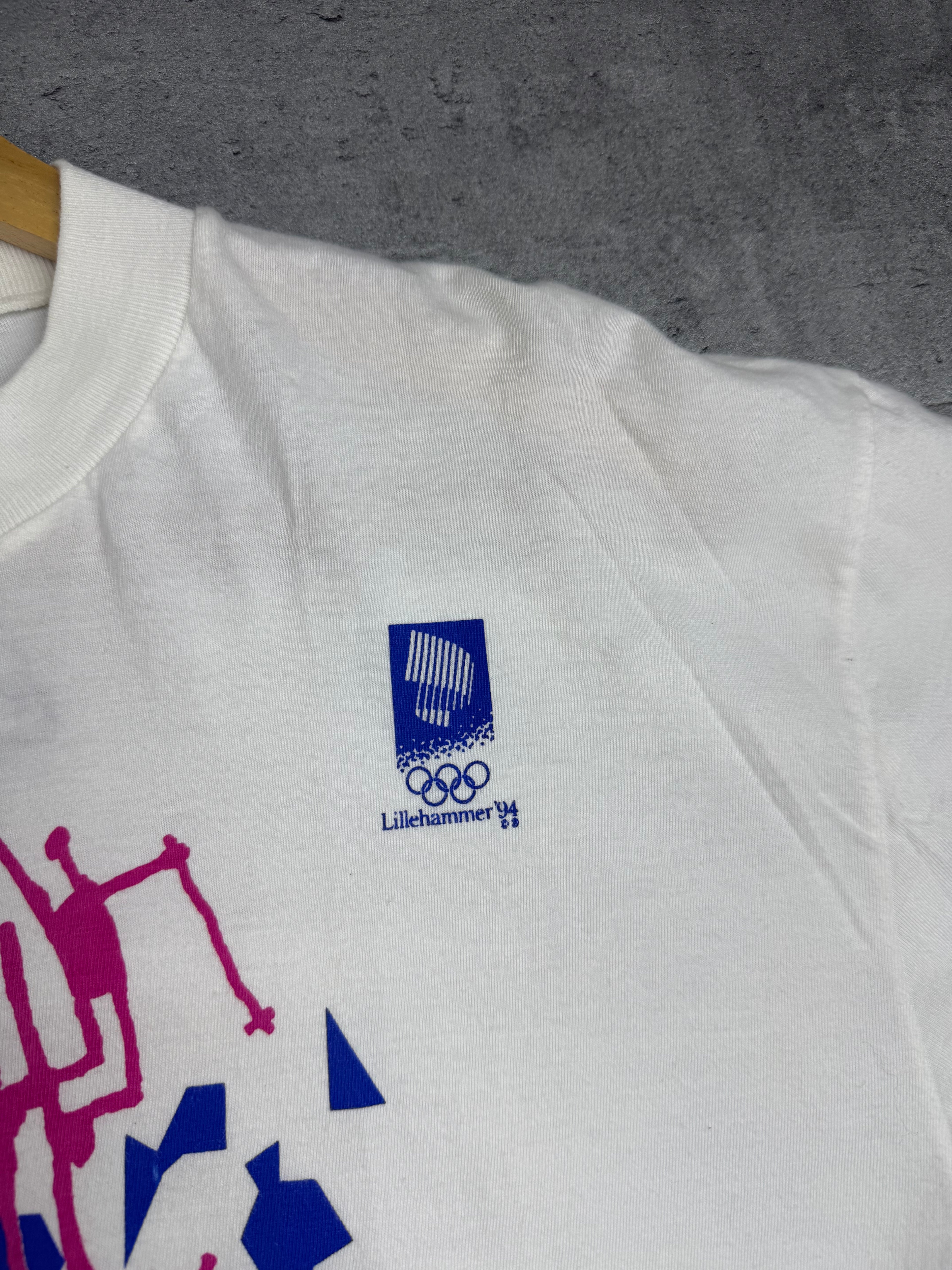 1994 Winter Olympics Graphic Tee Shirt Igrzyska Olimpijskie Zimowe 90s Vintage