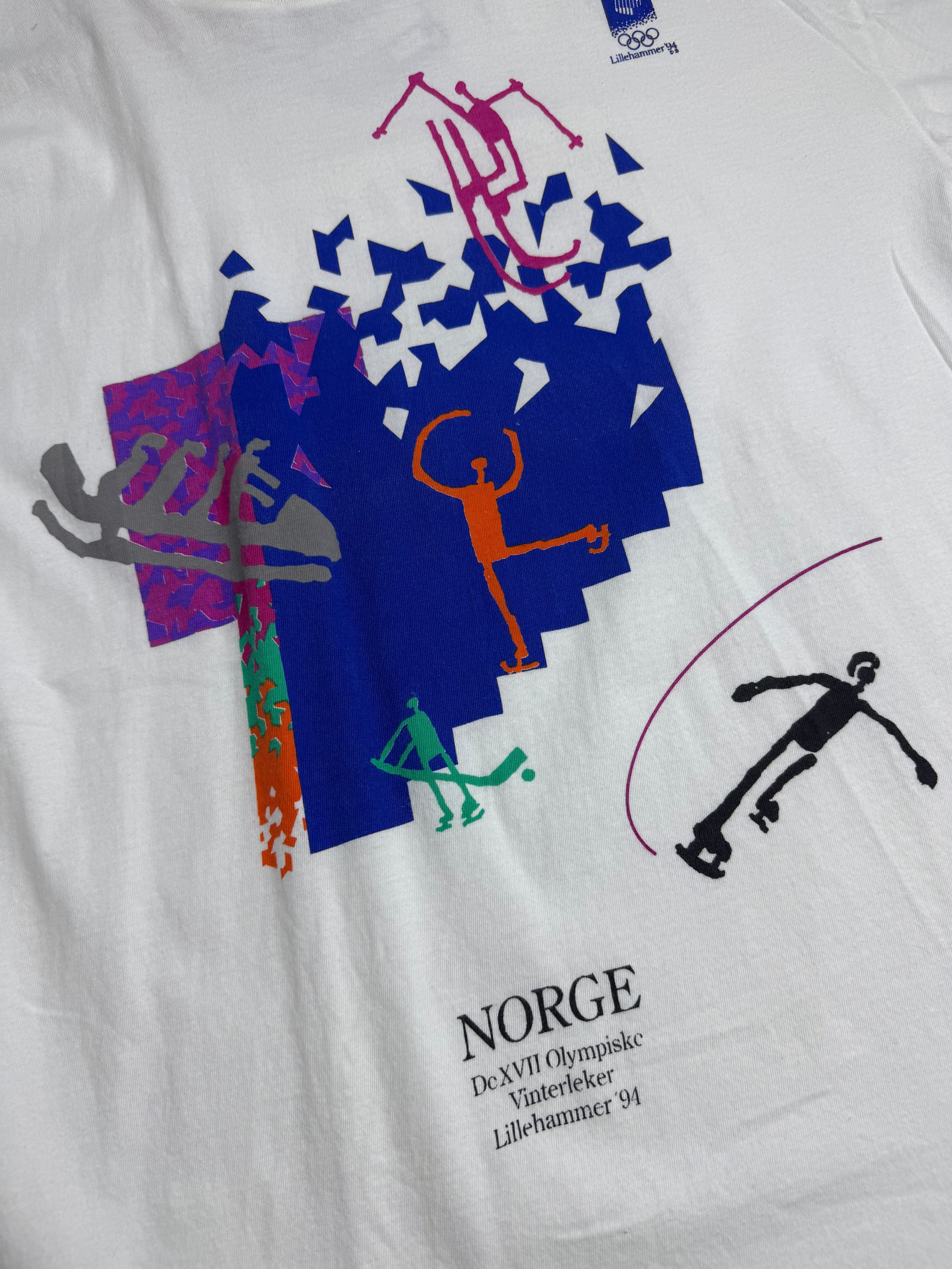 1994 Winter Olympics Graphic Tee Shirt Igrzyska Olimpijskie Zimowe 90s Vintage